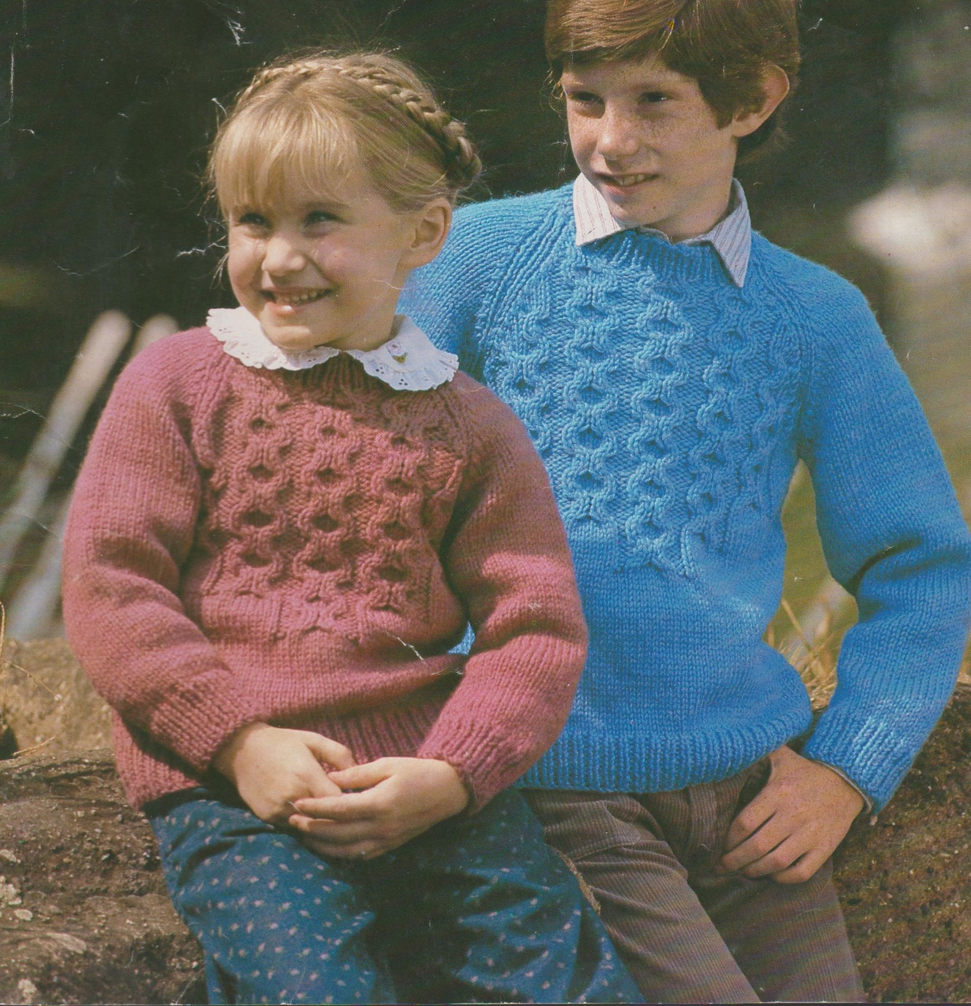 Boy Knitting Patterns Original Vintage Knitting Pattern Boys Girls Childs Aran Sweater Jumper Chest 24 30 Aran Yarn