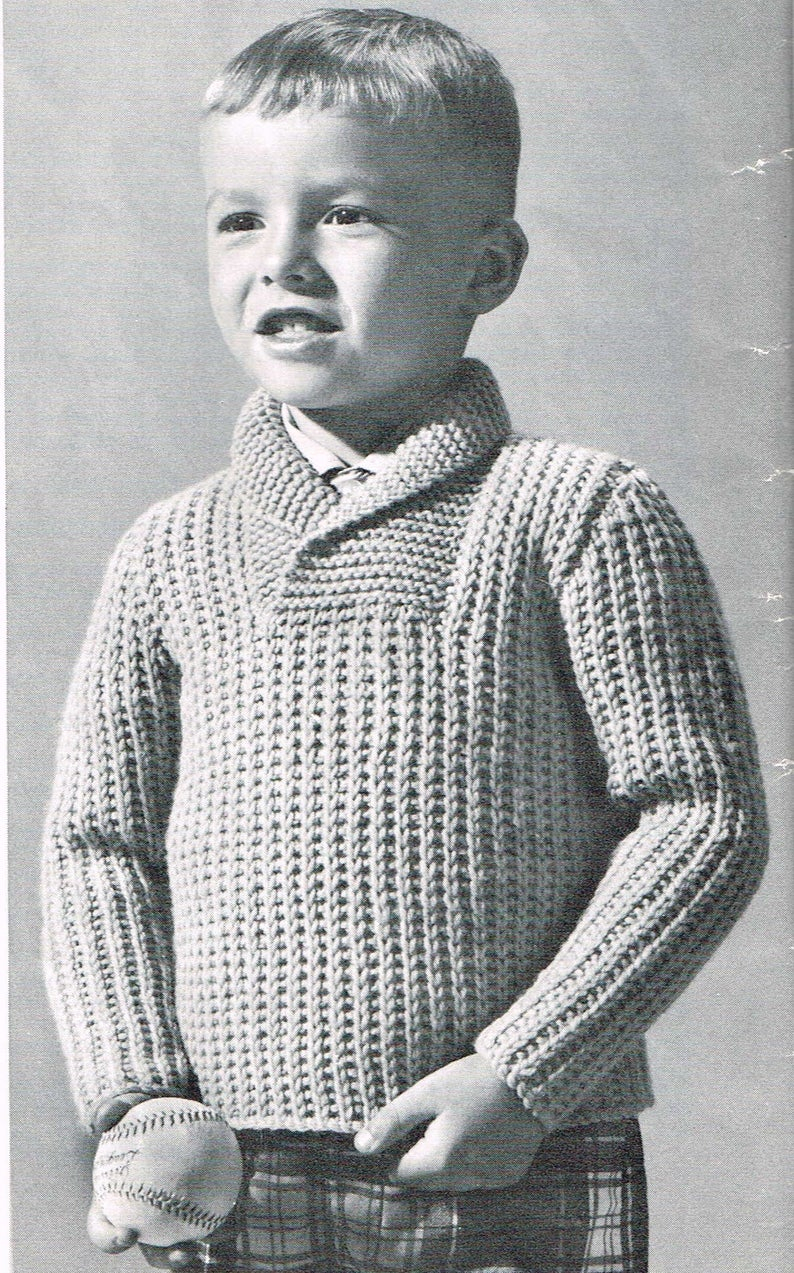 Boy Knitting Patterns Vintage Knitting Pattern Girls And Boys Knitted Pullover Pdf Download 50s Retro 1950s Kids Sweater