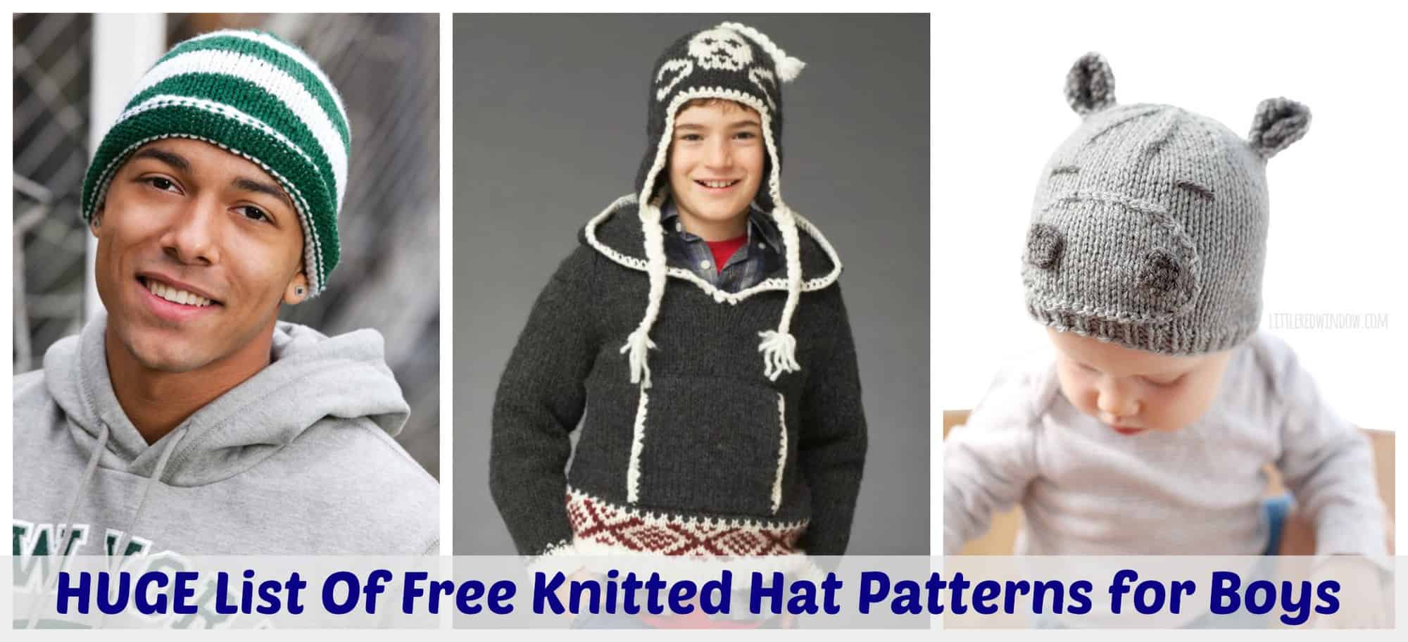 Boys Knitted Hat Patterns The Huge List Of Free Knitted Hat Patterns For Boys Little Miss Kate