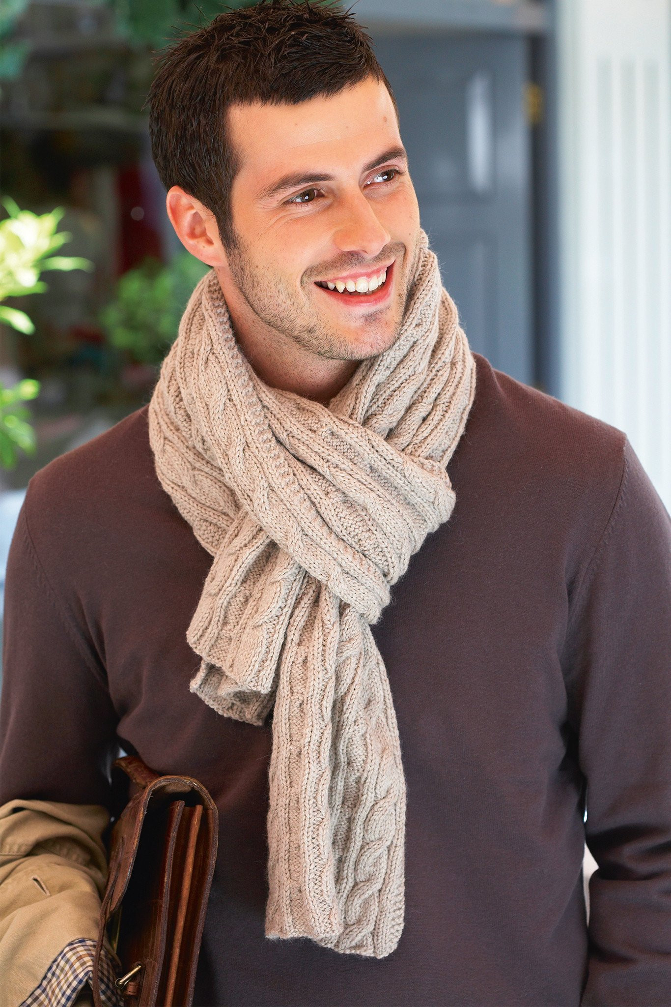 Cable Knitted Scarf Pattern Mens Cable Scarf Knitting Pattern