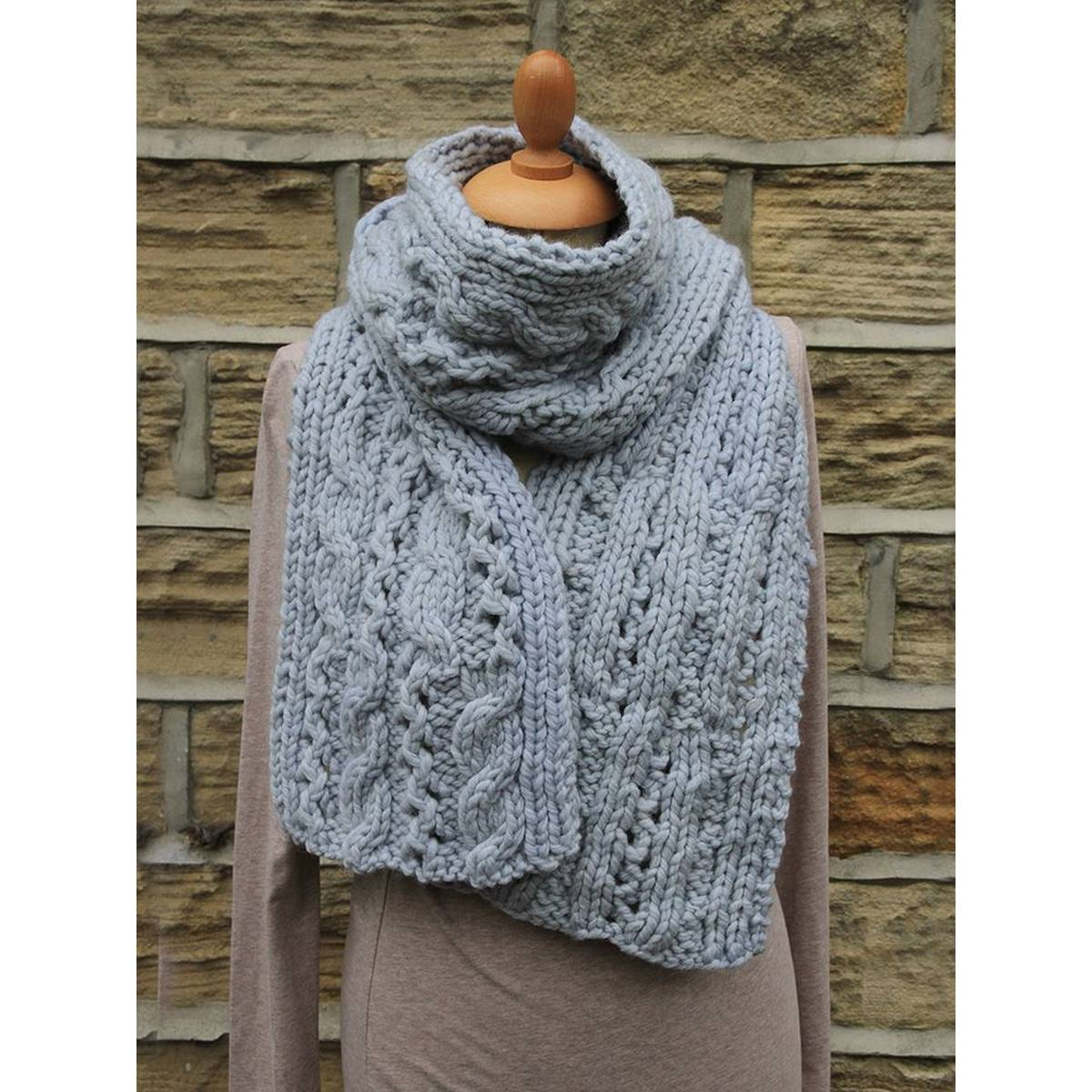 Cable Knitted Scarf Pattern Rowan Lace Cable Scarf Digital Pattern