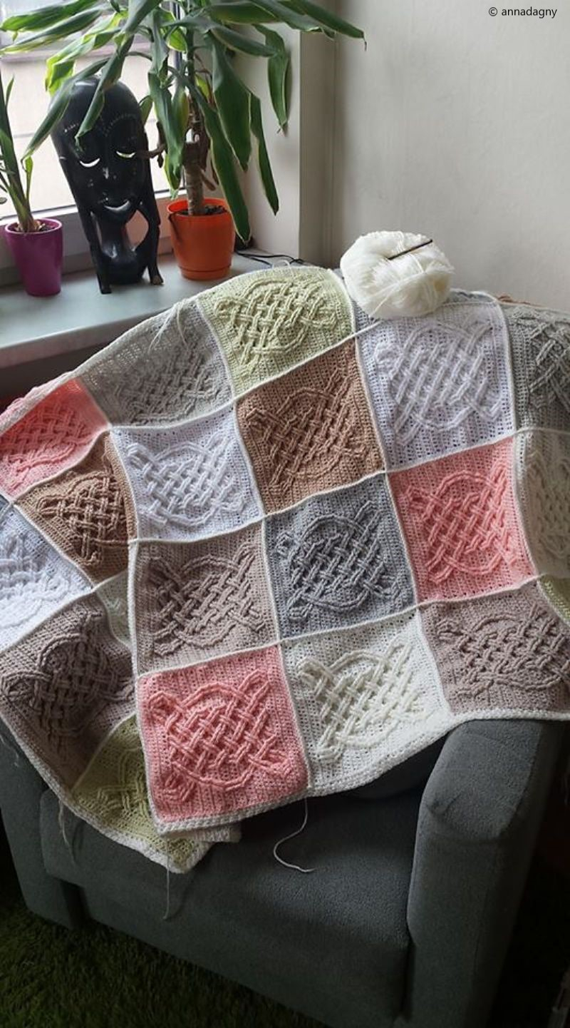 Celtic Afghan Knit Pattern Colorful Tile Afghans Free Crochet Patterns