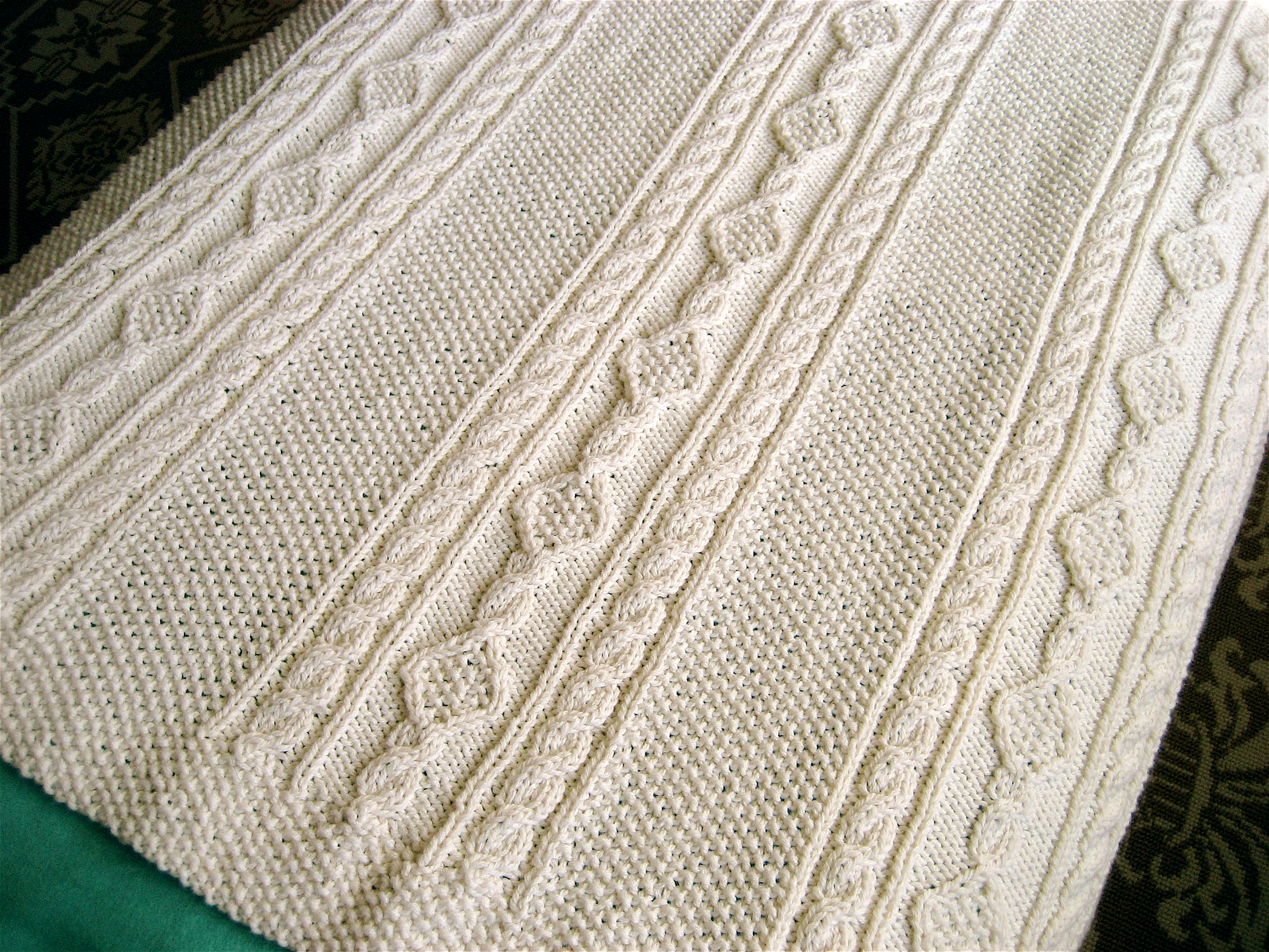 Celtic Afghan Knit Pattern Irish Knit Ba Blanket Big A Little A