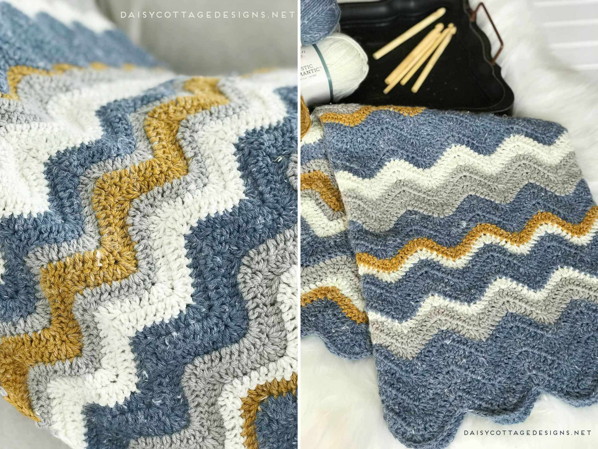 Chevron Knit Blanket Pattern Pretty Chevron Blanket Crochet Pattern Daisy Cottage Designs