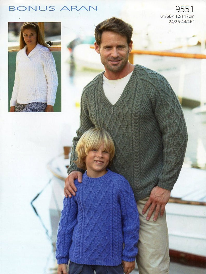Childrens Aran Knitting Patterns Womens Mens Childrens Aran Sweater Knitting Pattern Pdf Ladies Cable Jumper Round V Neck Shawl Collar 24 46 Aran Worsted 10ply Download