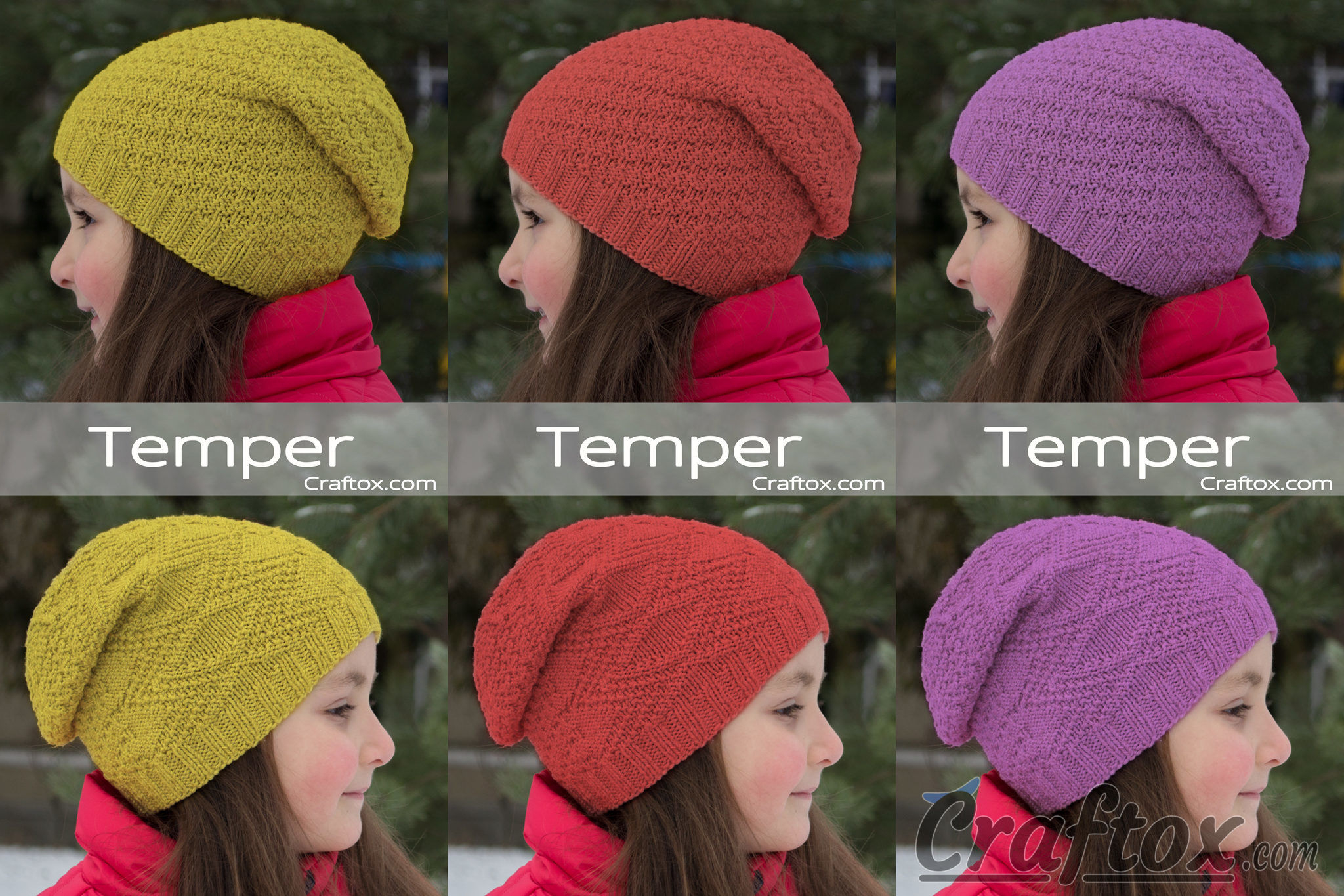 Child's Knitted Hat Pattern Childs Slouchy Beanie Hat Temper Free Knitting Pattern For