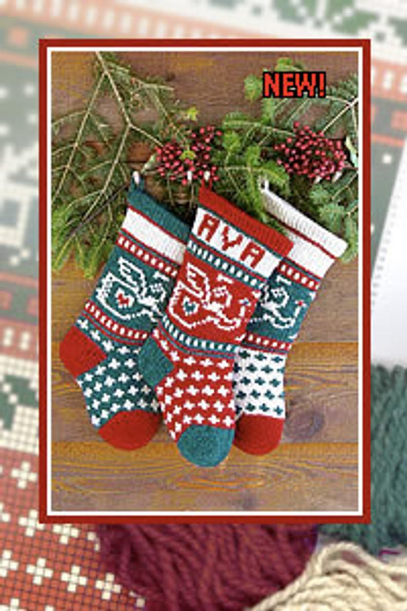 Christmas Stocking Knitting Patterns Bas First Christmas Stocking Digital Knitting Pattern Instant Download