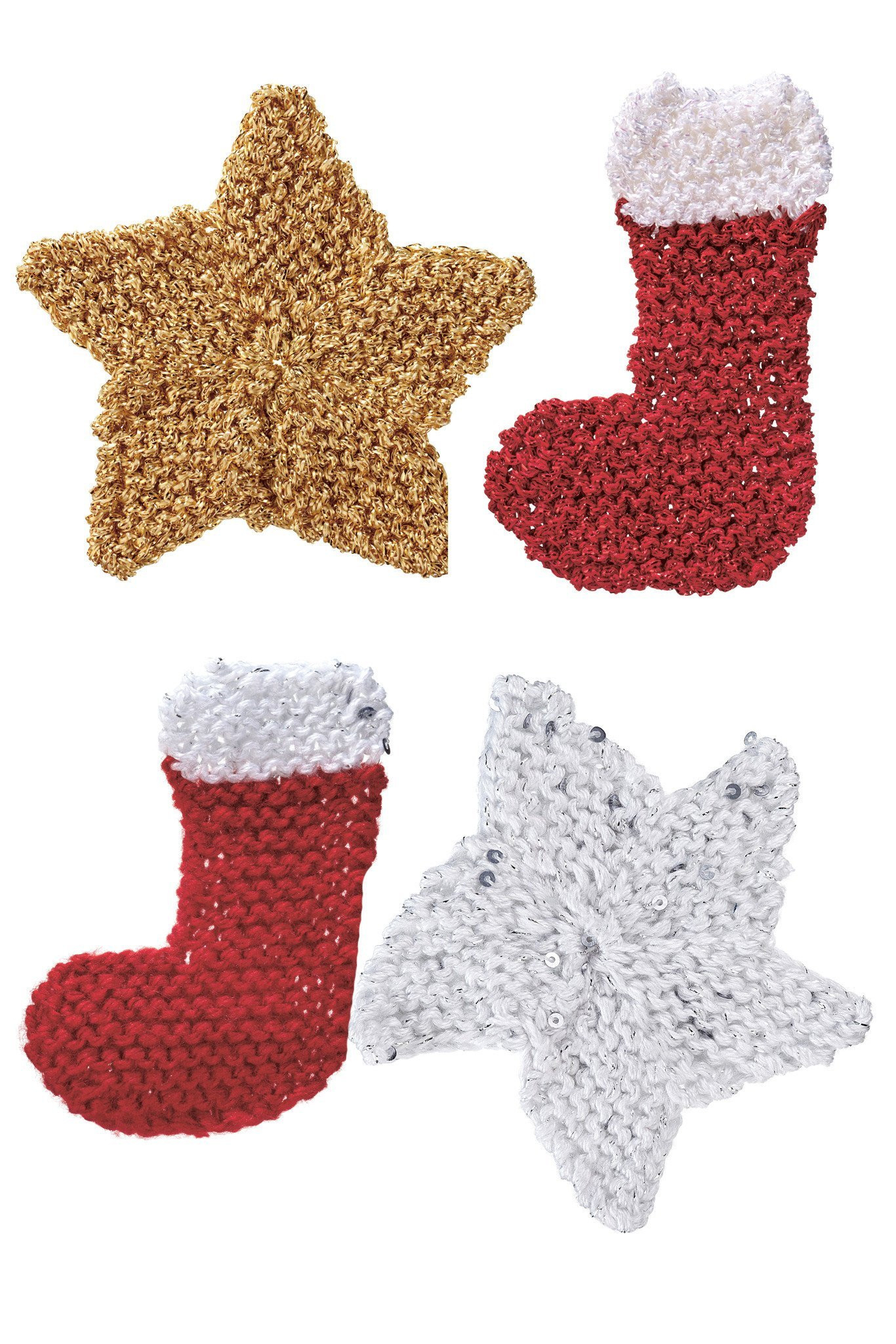 Christmas Stocking Knitting Patterns Mini Star And Stocking Christmas Decoration Knitting Patterns