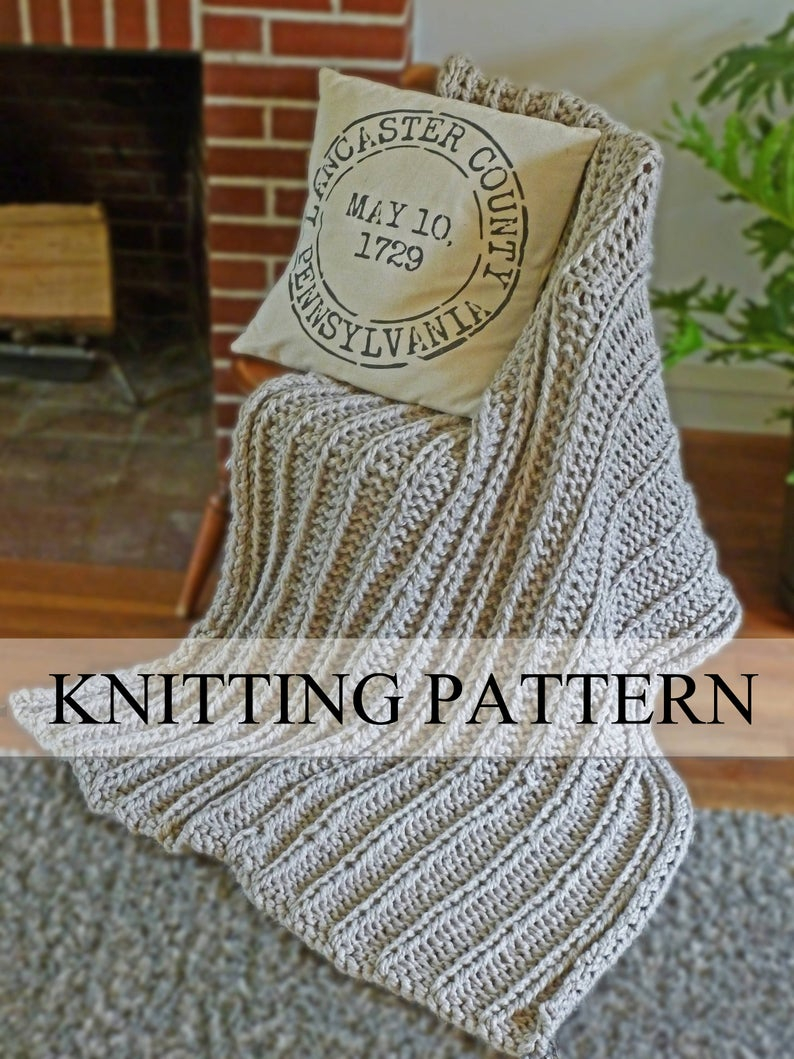 Chunky Knit Blanket Pattern Chunky Blanket Knitting Pattern Chunky Knit Throw Pattern Knitted Blanket Pattern Knit Throw Pattern Beginner Knitting Pattern