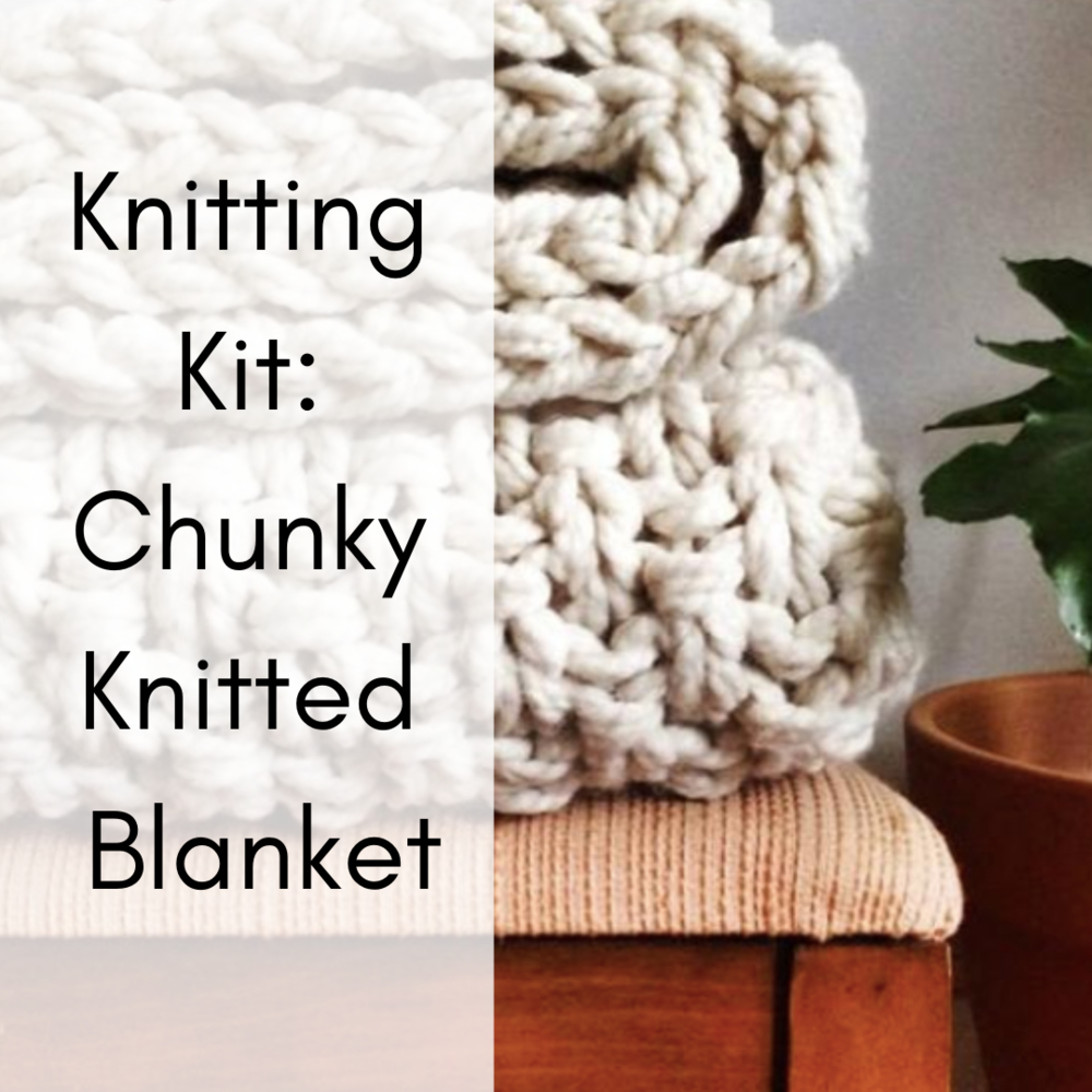 Chunky Knit Blanket Pattern Chunky Knit Blanket Knitting Kit Knitting Kit Beginner Diy Knitting Kit Knit Kit Knitting Pattern Christmas Gift Birthday Present House