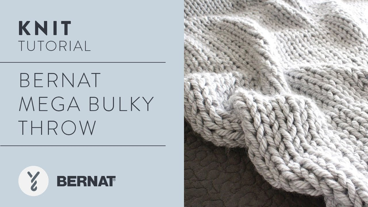Chunky Knit Blanket Pattern Knit Bernat Mega Bulky Throw