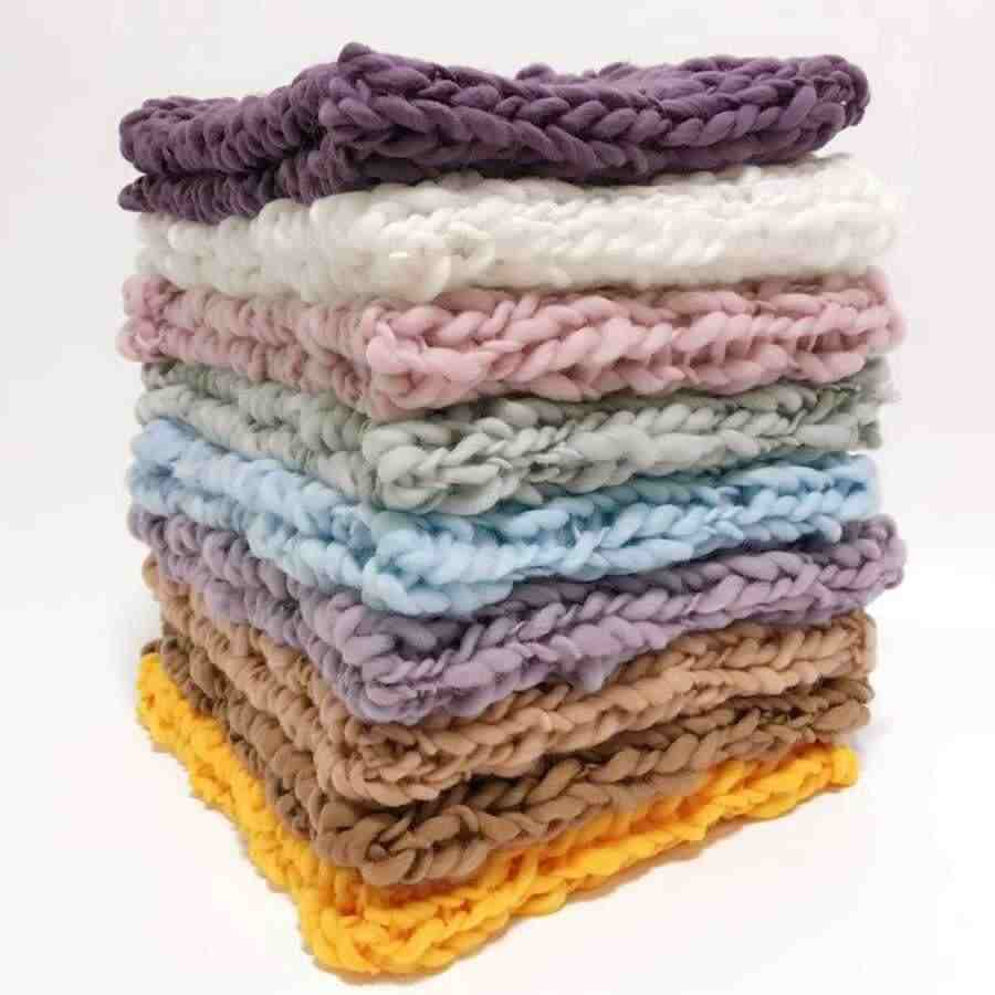 Chunky Knit Blanket Pattern Wool Crochet Ba Blanket Newborn Photography Propschunky Knit Blanket Basket Filler 10 Colorsp1010
