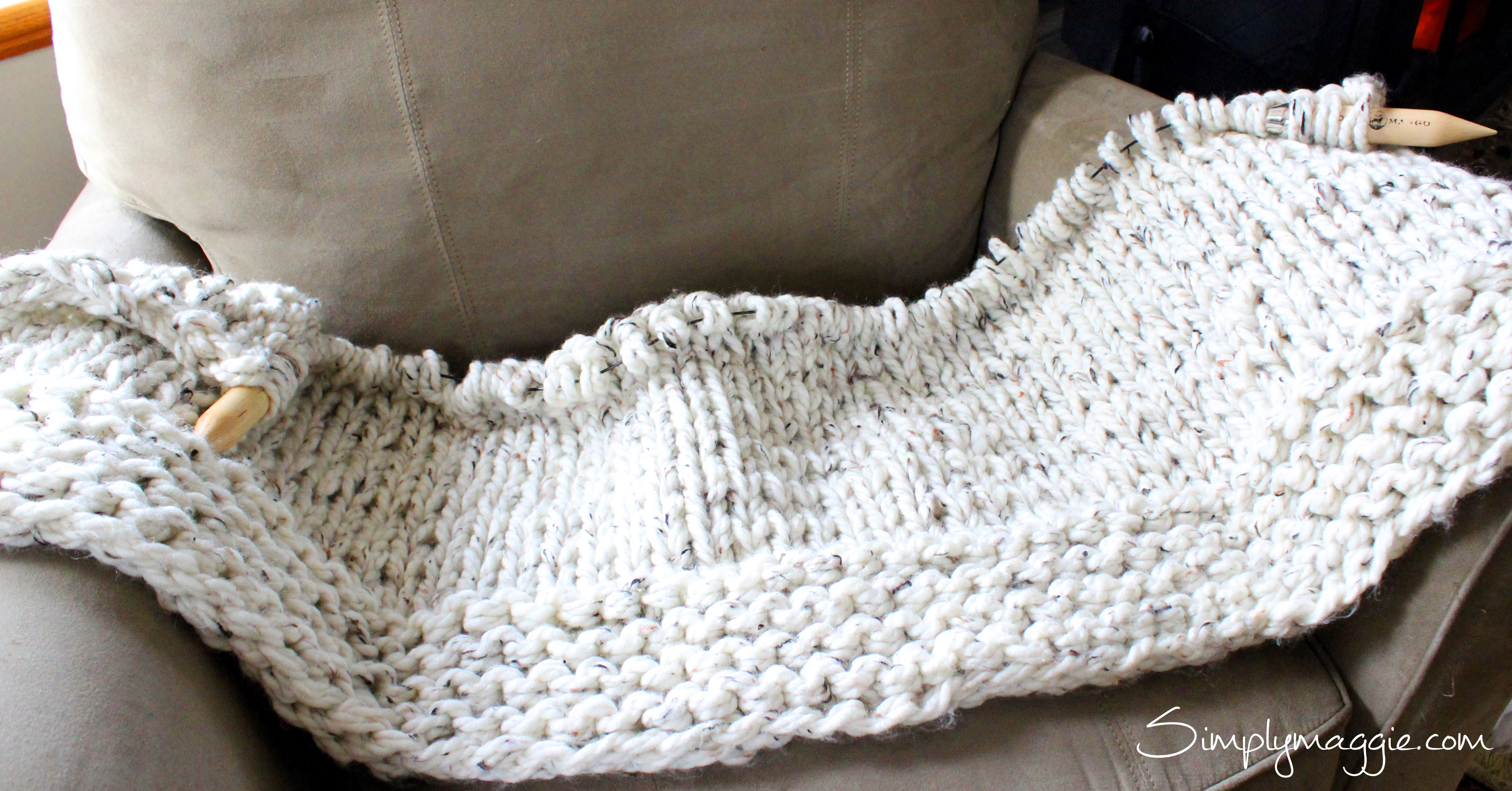 Chunky Wool Throw Knitting Pattern Lush Knit Blanket Simply Maggie Simplymaggie