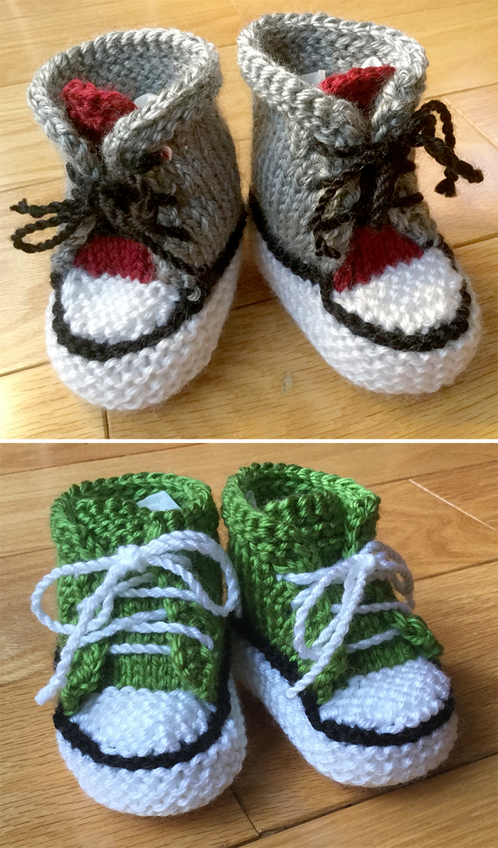 Converse Knitted Slippers Pattern Ba Booties Knitting Patterns In The Loop Knitting