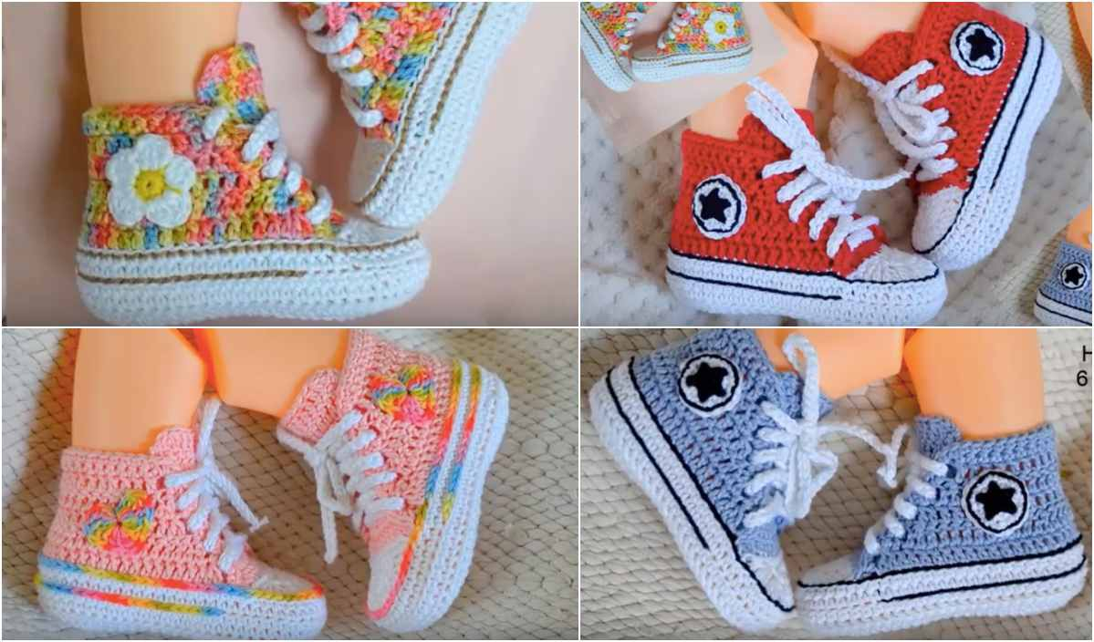 Converse Knitted Slippers Pattern Ba Converse Booties Free Crochet Pattern And Tutorial Your Crochet
