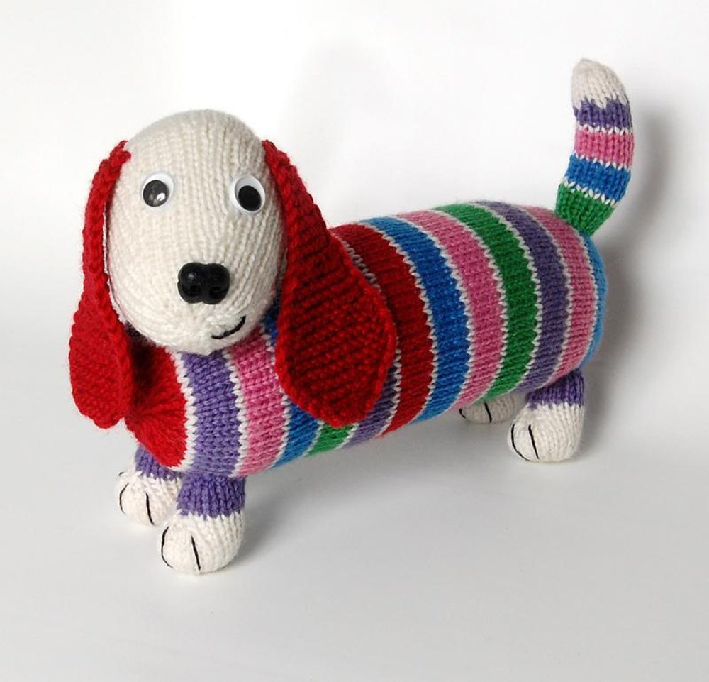 Dachshund Jumper Knitting Pattern Dave The Stash Busting Dachshund Knit Flat In The Round Versions Knitting Pattern Penny Connor