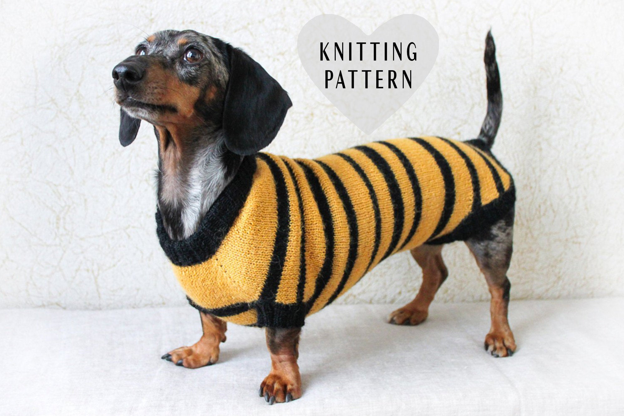 Dachshund Jumper Knitting Pattern Knitting Pattern Dog Bee Sweater Dachshund Costume Bee Sweater Dog Costume Pet Gift Dog Owner Gift Dog Lover Gift Dog Clothes Dogs