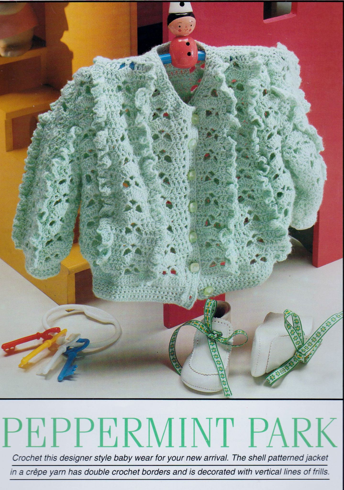 Designer Baby Knitting Patterns Original Vintage Crochet Pattern Ba Toddler Cardigan Jacket Or Coat Chest 46 61 Cm 4 Ply Yarn