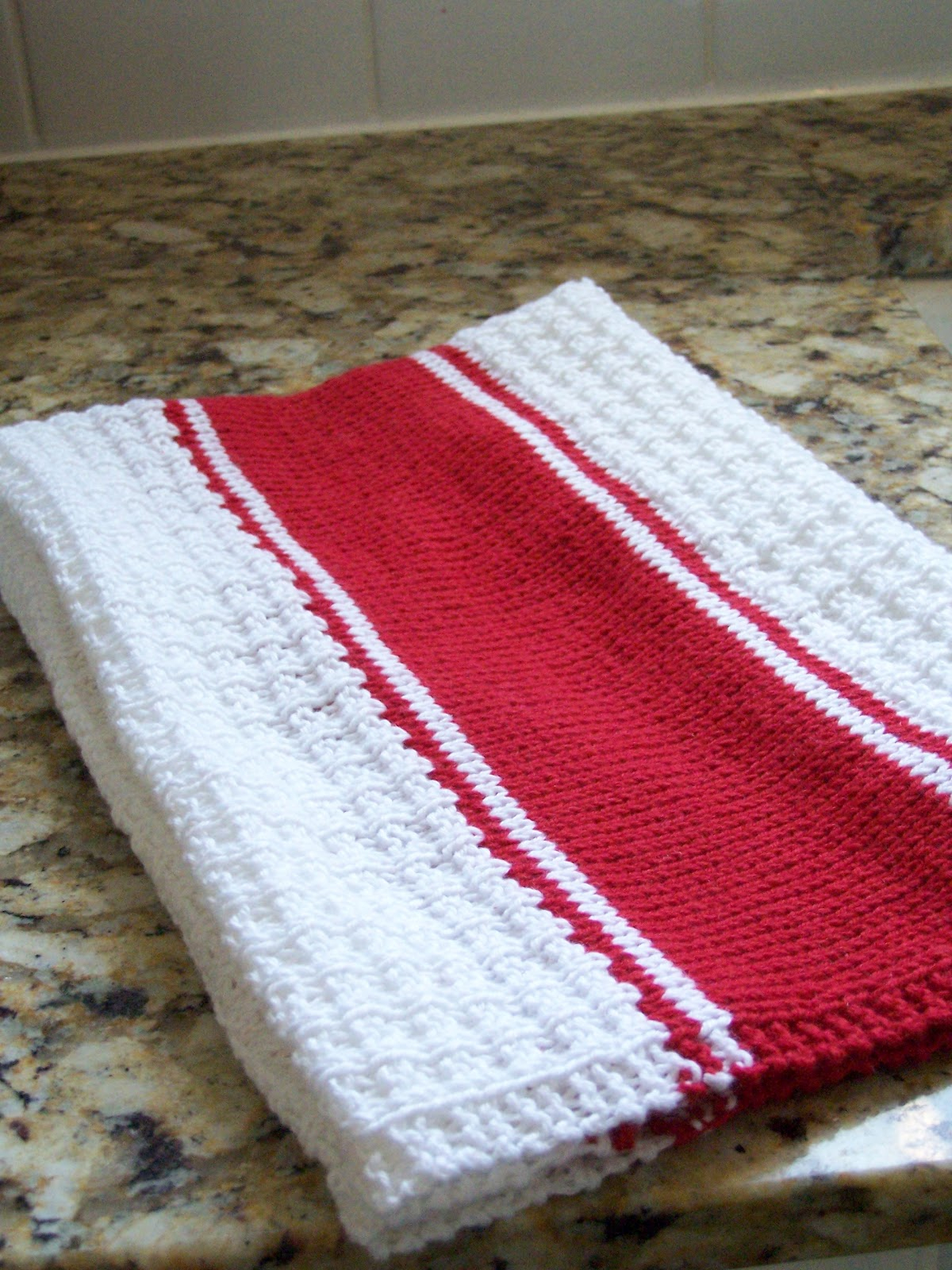 Dish Towel Knitting Pattern Delorme Designs French Stripe Tea Towel