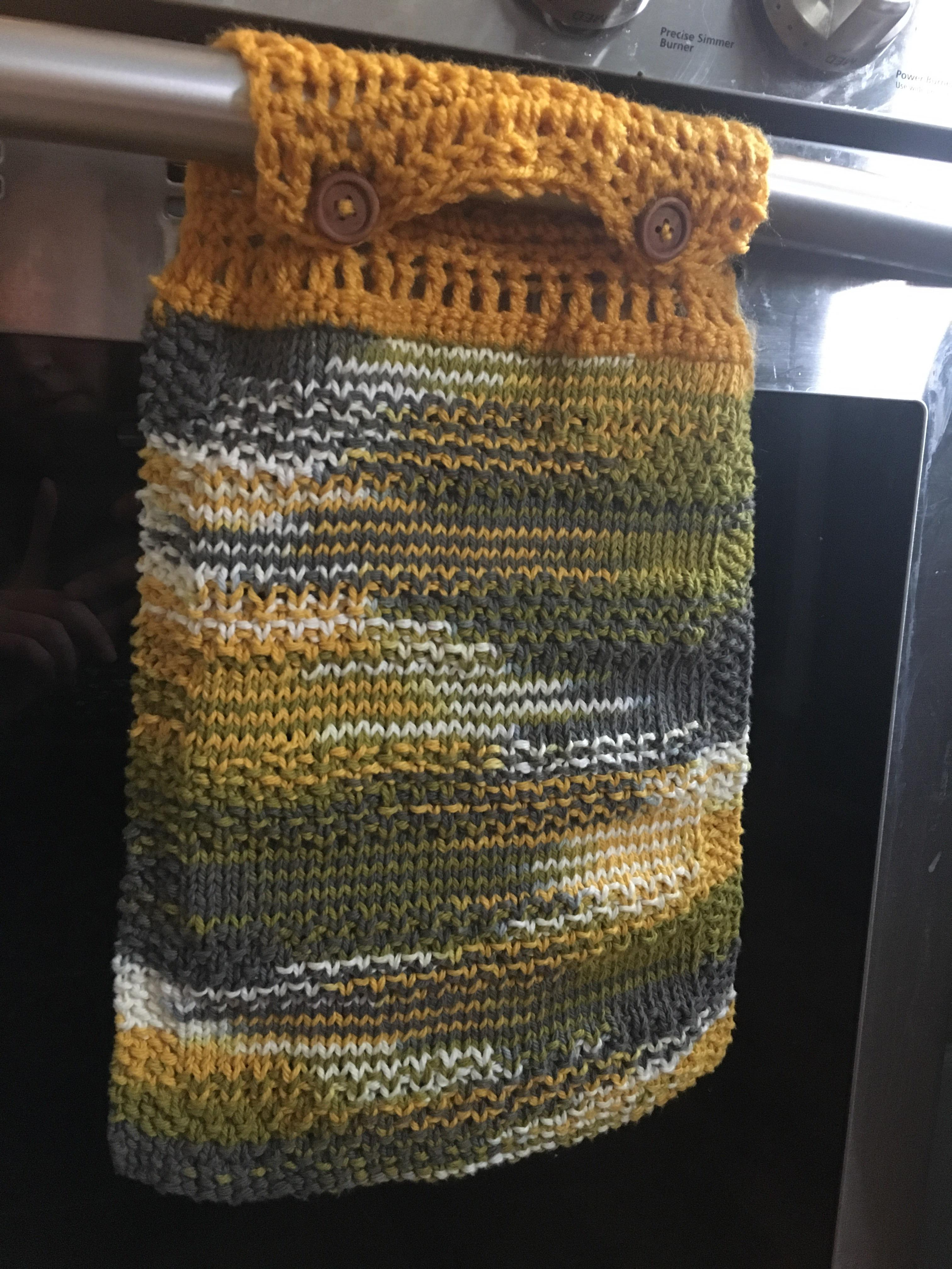 Dish Towel Knitting Pattern Finished My Hanging Dish Towel Casualknitting
