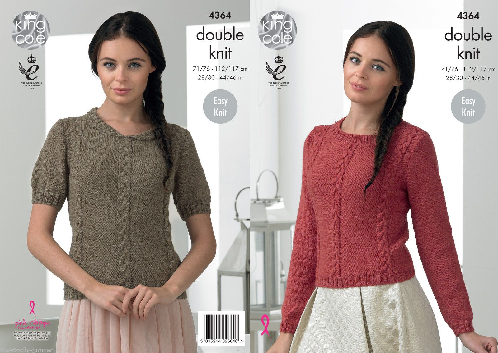 Dk Knitting Patterns 4364 King Cole Ba Alpaca Dk Sweater Knitting Pattern To Fit Chest Size 28 To 46