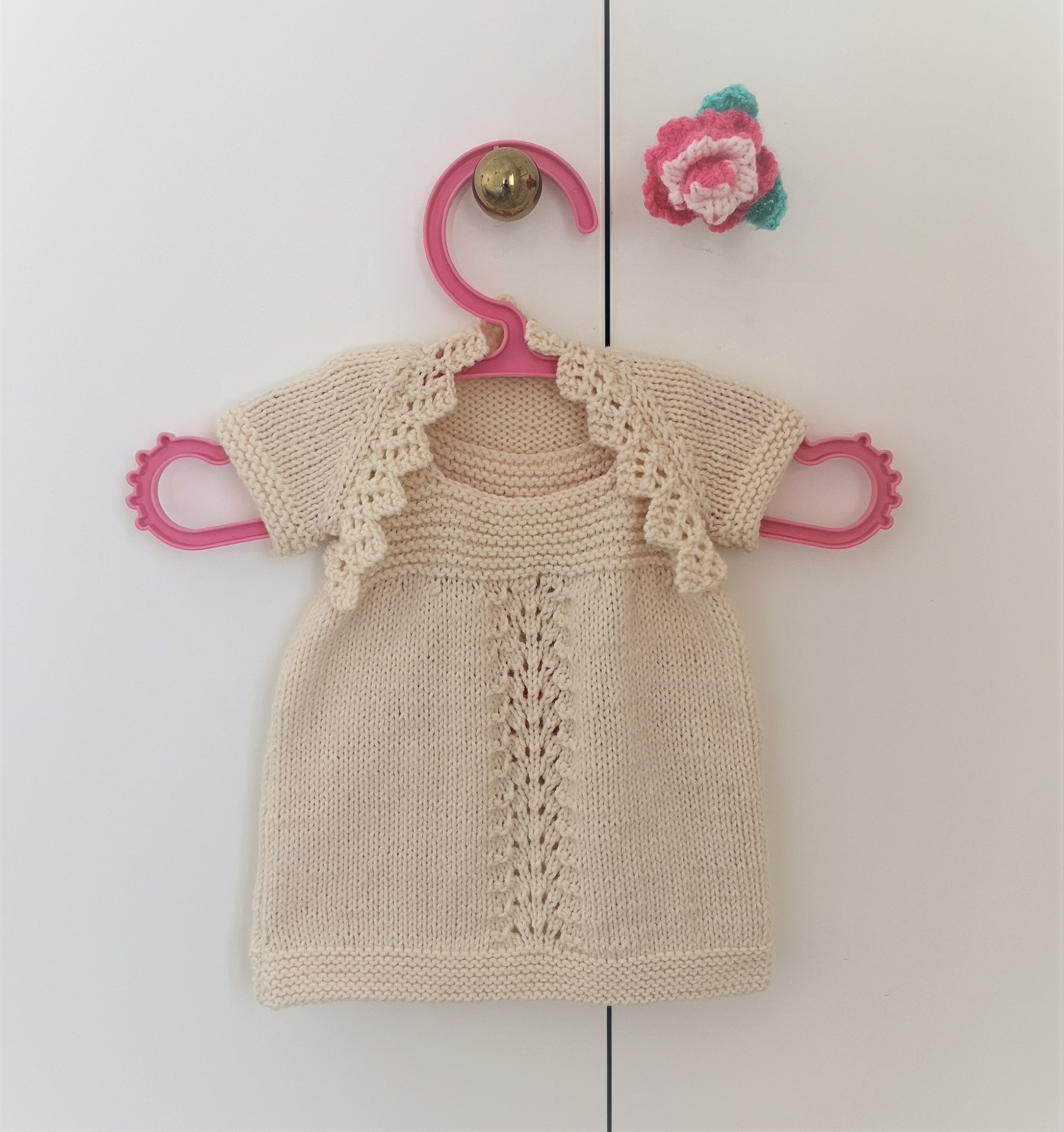 Double Knitting Baby Patterns Ba Lace Dress And Shrug Knitting Pattern Knitting Patterns For