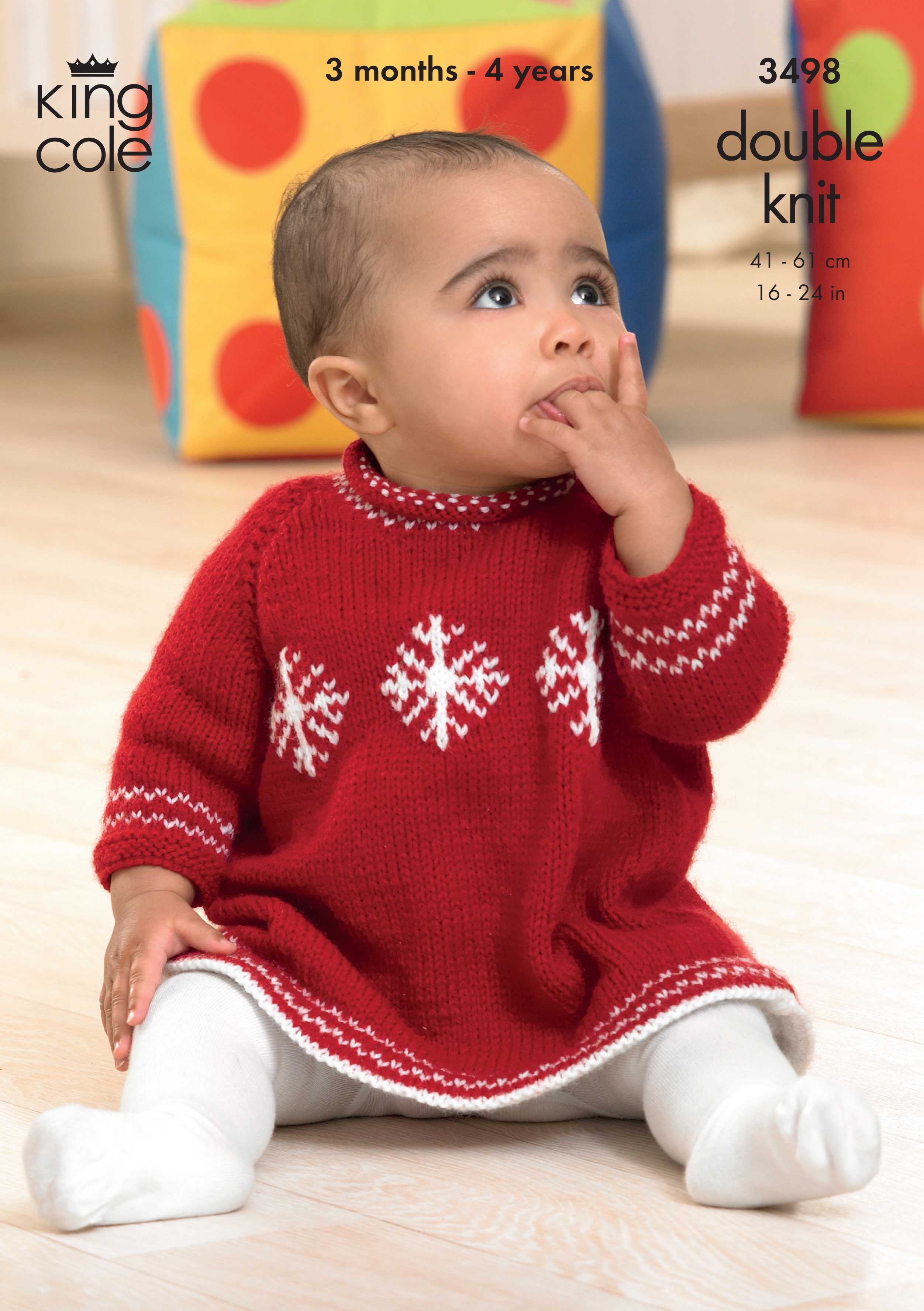 Double Knitting Baby Patterns Easy To Follow Christmas Sweater And Dress Knitted In Comfort Dk
