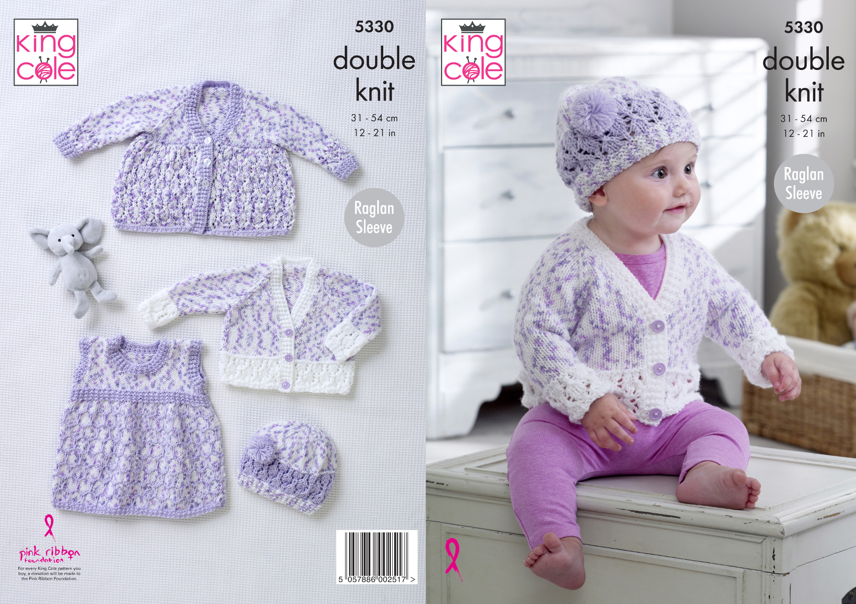 Double Knitting Hat Pattern Details About Ba Double Knitting Pattern Raglan Coat Cardigan Dress Hat King Cole Dk 5330