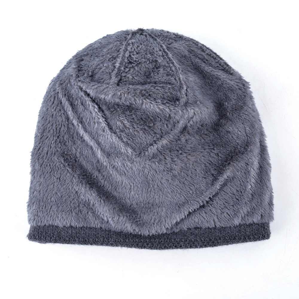 Double Knitting Hat Pattern Winter Hat Thick Knitted Skullies Beanies Men Double Layer Keep Warm Knitting Hats For Men Add Velvet Caps Boy Touca