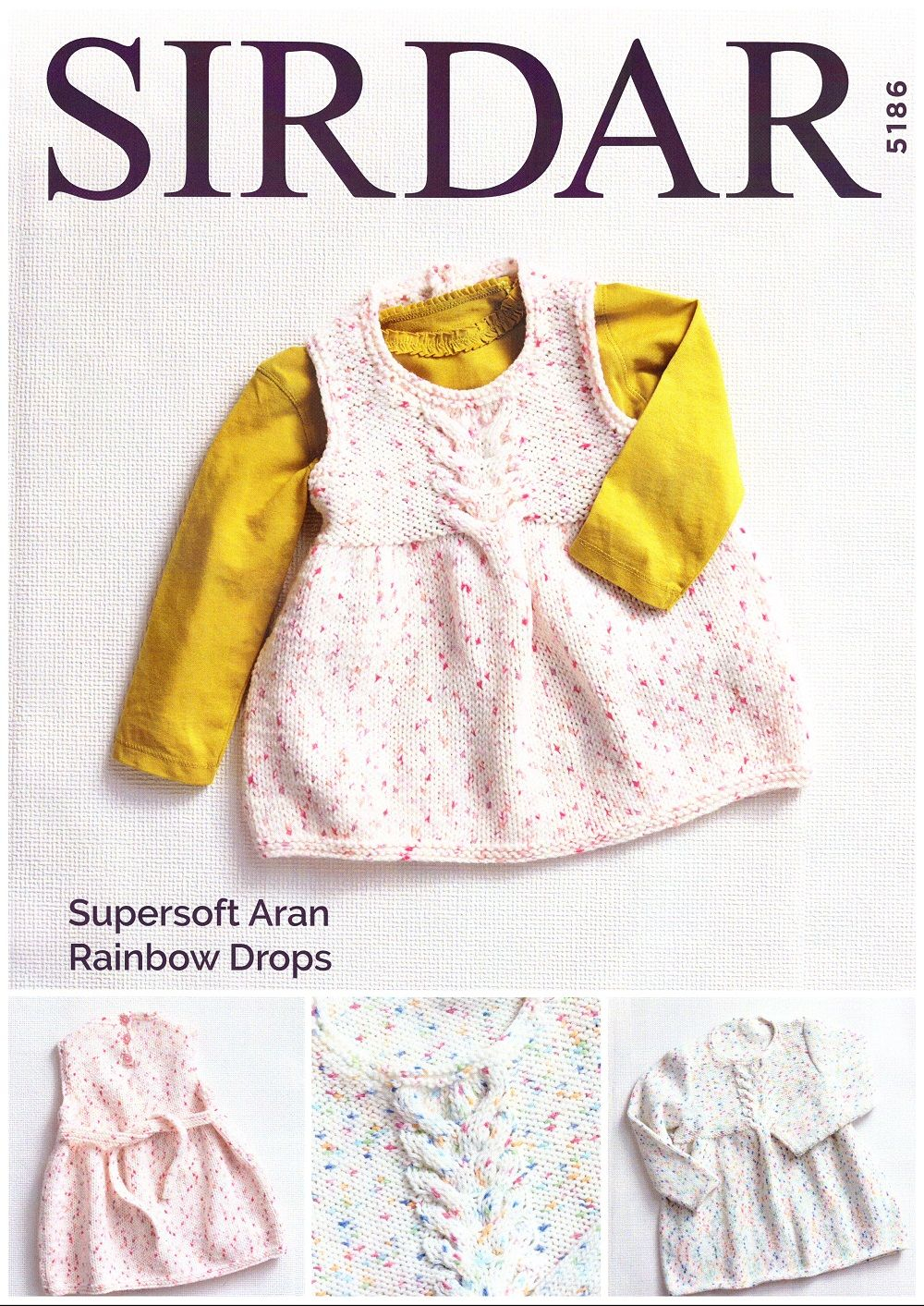 Drops Knitting Patterns Sirdar Babieschildrens Dresses Knitting Pattern In Supersoft Aran Rainbow Drops 5186