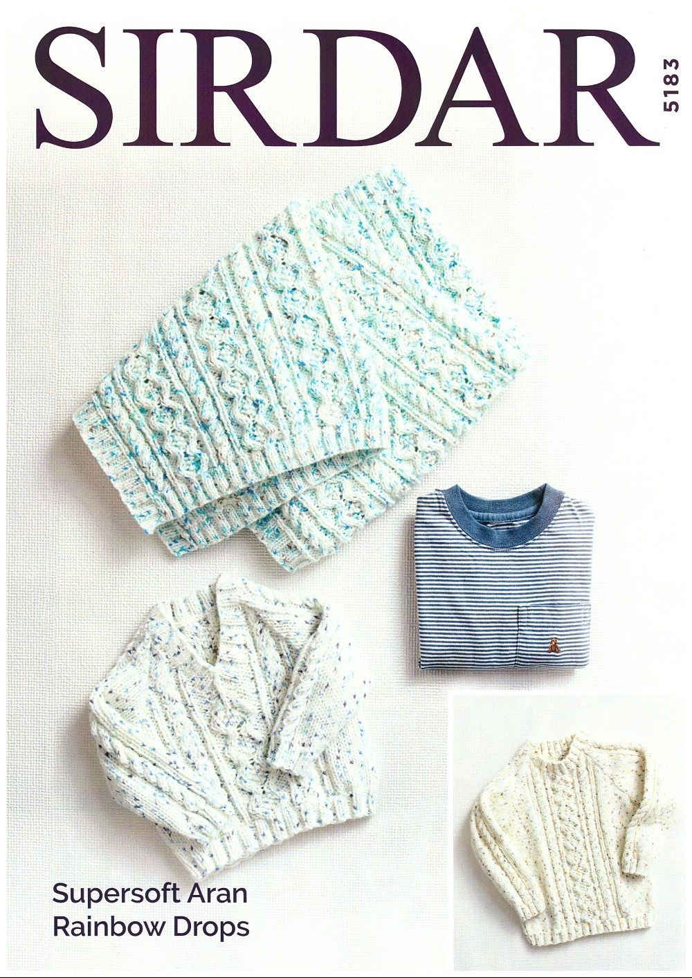 Drops Knitting Patterns Sirdar Babieschildrens Sweaters Blanket Knitting Pattern In Supersoft Aran Rainbow Drops 5183