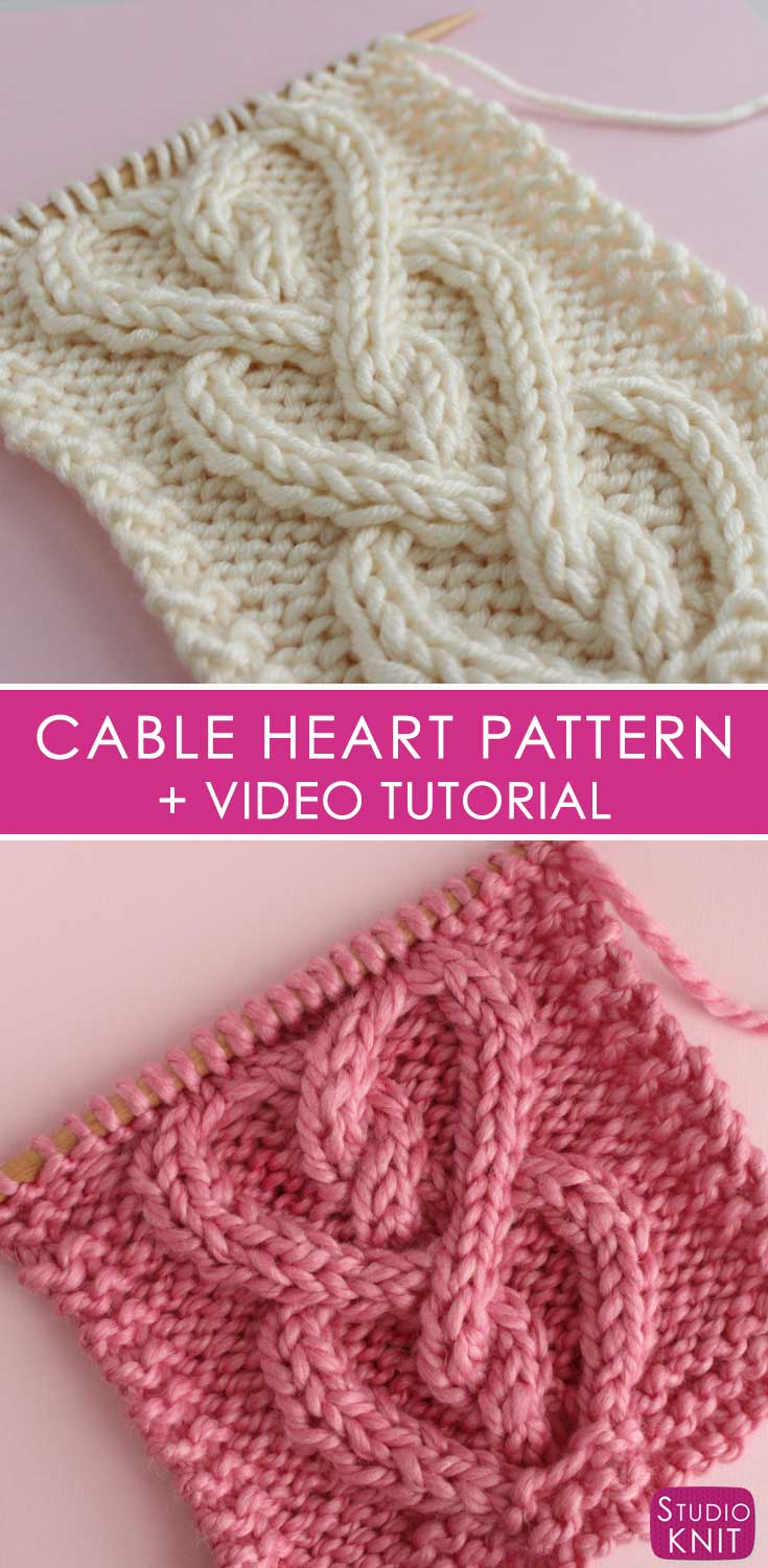 Easy Cable Knit Headband Pattern Cable Heart Stitch Knitting Pattern Studio Knit