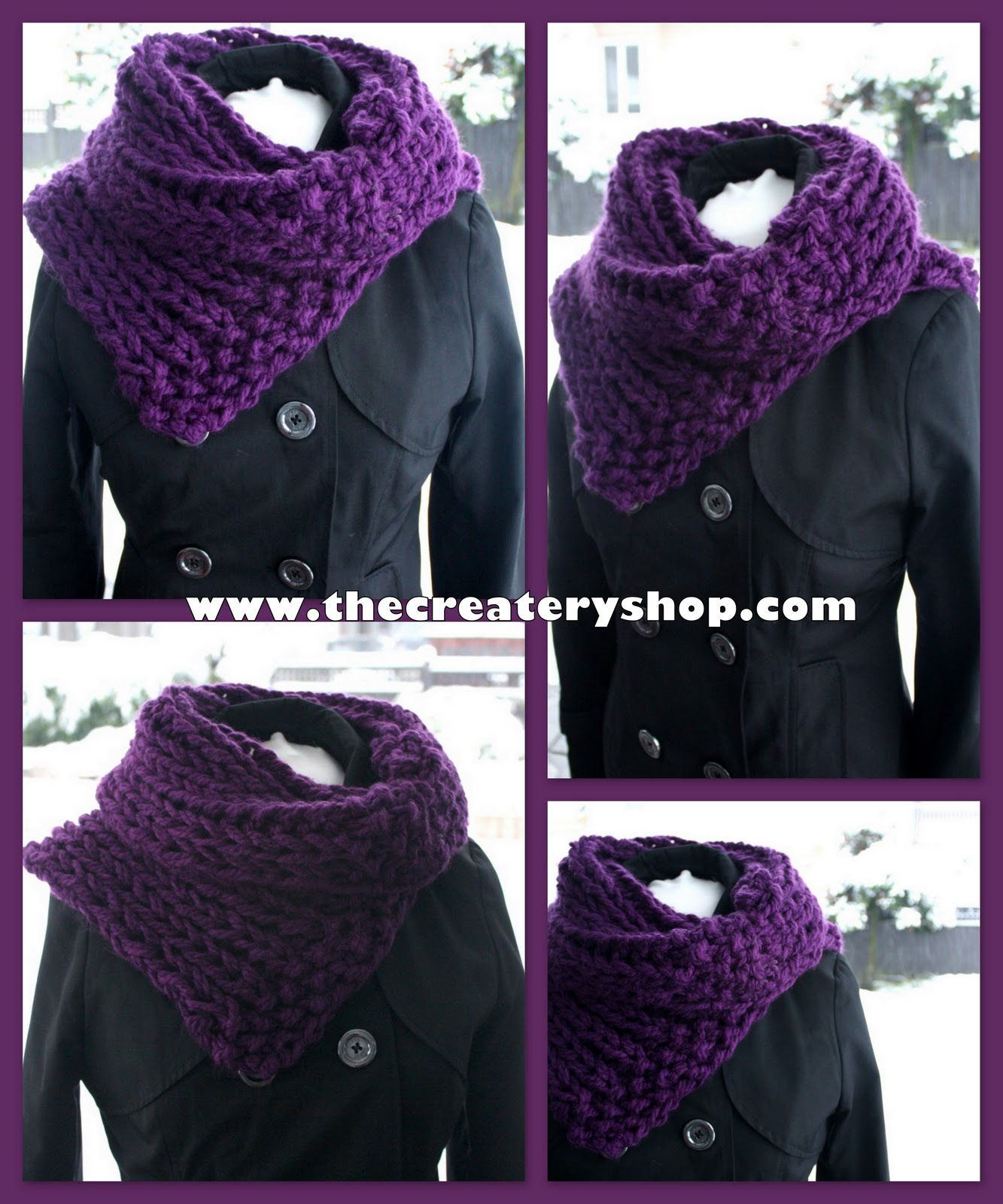 Easy Cowl Knitting Patterns The Createry Shop Free Easy 3c Chunky Collar Cowl Knitting Pattern