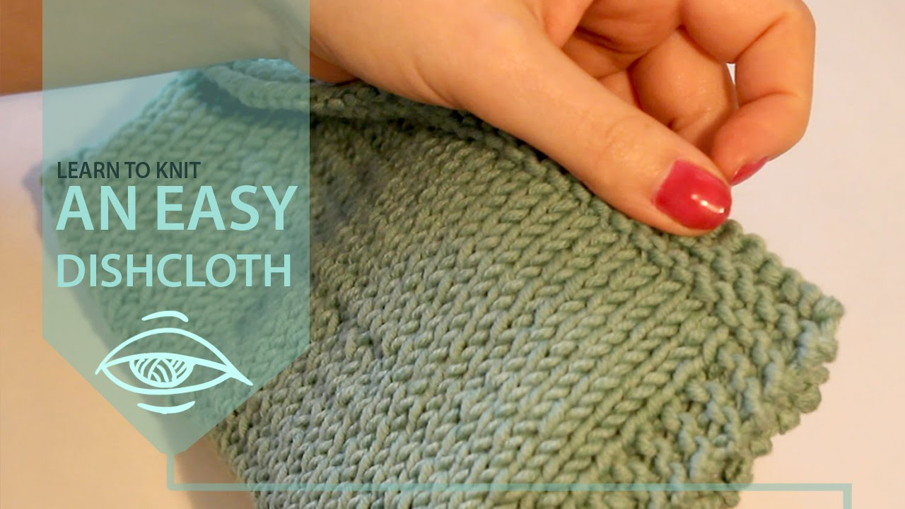 Easy Dishcloth Knit Pattern Beginner Knitting Knit A Dish Cloth