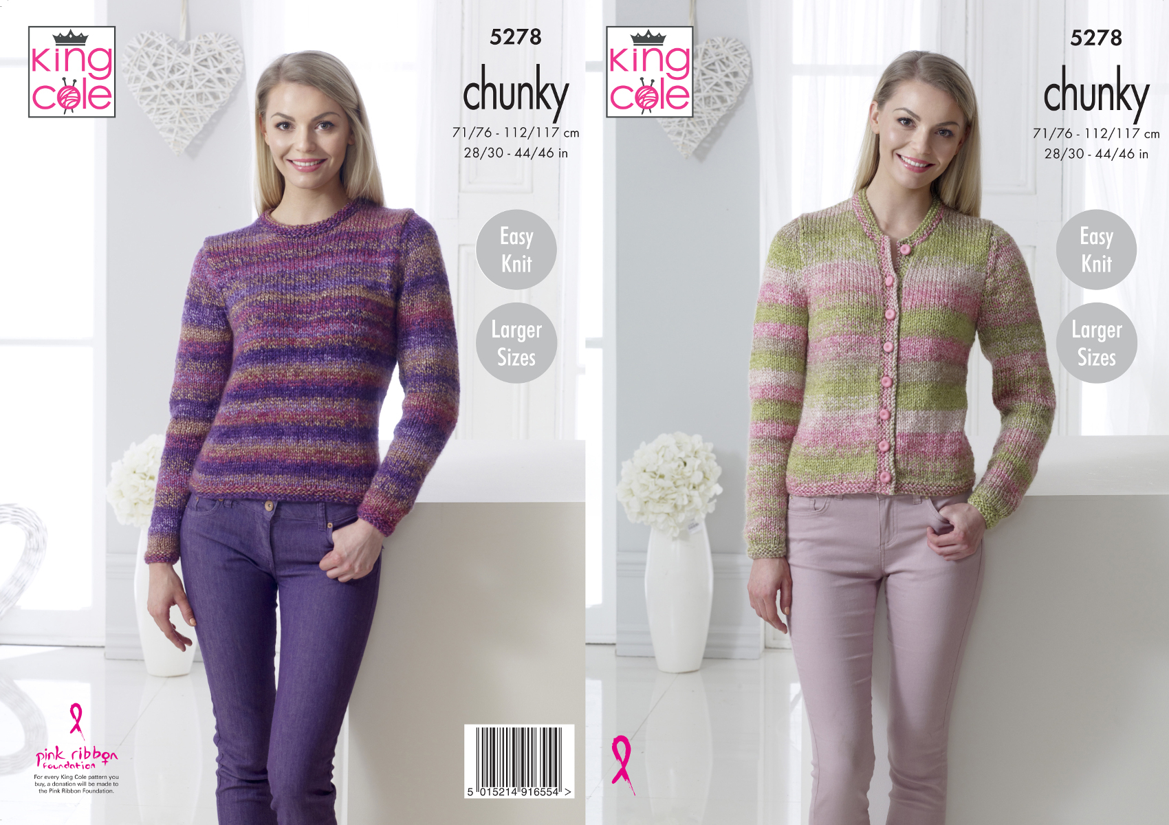 Easy Jumper Knitting Pattern Details About Easy Knit Womens Jumper Cardigan Ladies Chunky Knitting Pattern King Cole 5278