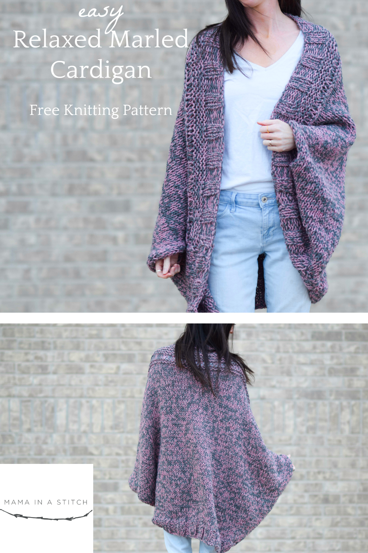 Easy Jumper Knitting Pattern Easy Relaxed Marled Cardigan Knitting Pattern Mama In A Stitch