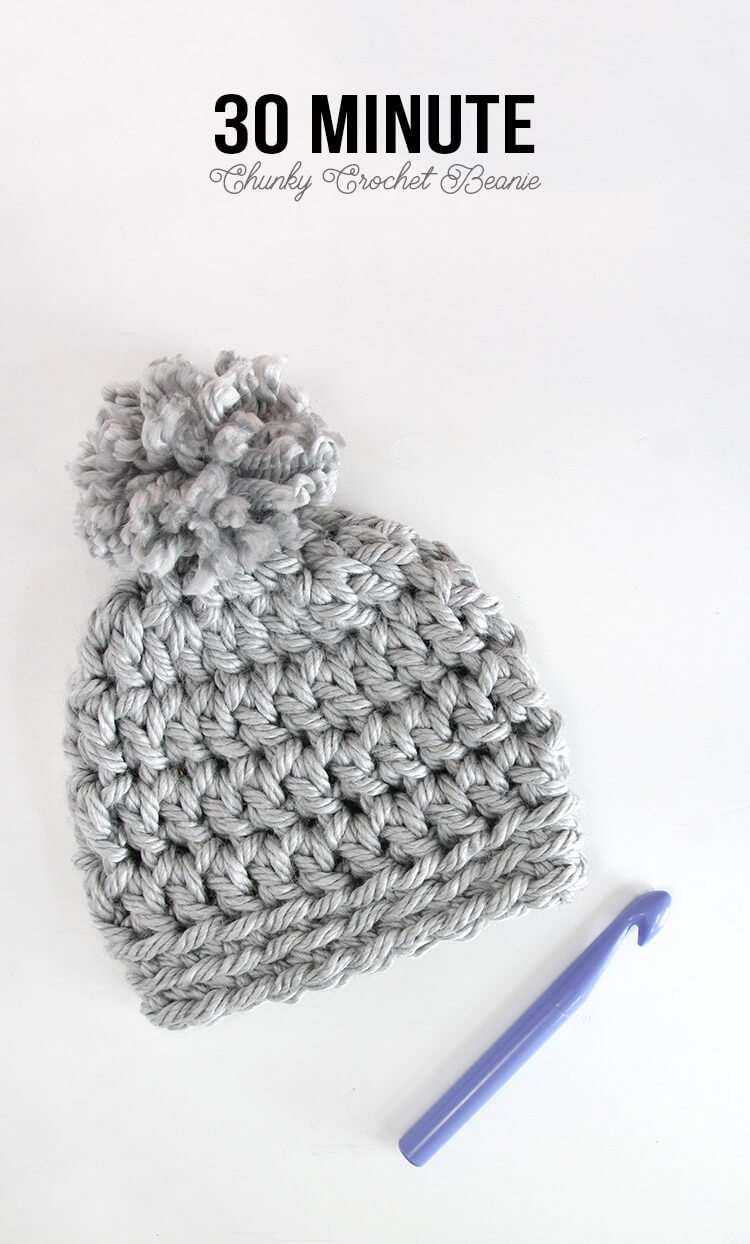 Easy Knit Hat Pattern For Beginners 30 Minute Easy Chunky Crochet Beanie Persia Lou