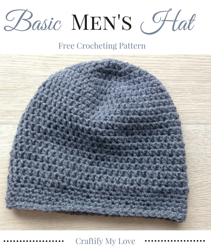 Easy Knit Hat Pattern For Beginners Basic Mens Hat Free Crocheting Pattern Craftify My Love