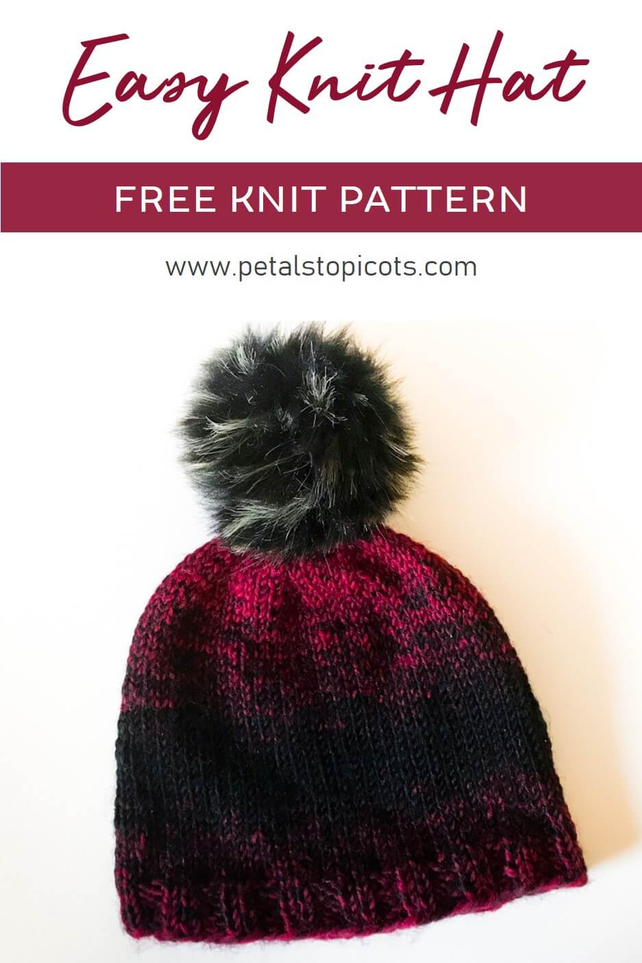 Easy Knit Hat Pattern For Beginners Easy Knit Hat Pattern For Beginners Petals To Picots