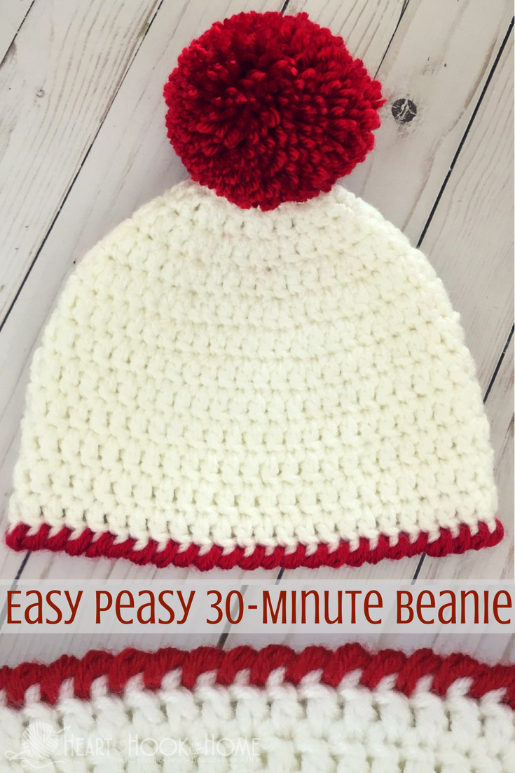 Easy Knit Hat Pattern For Beginners Easy Peasy 30 Minute Beanie Free Crochet Pattern