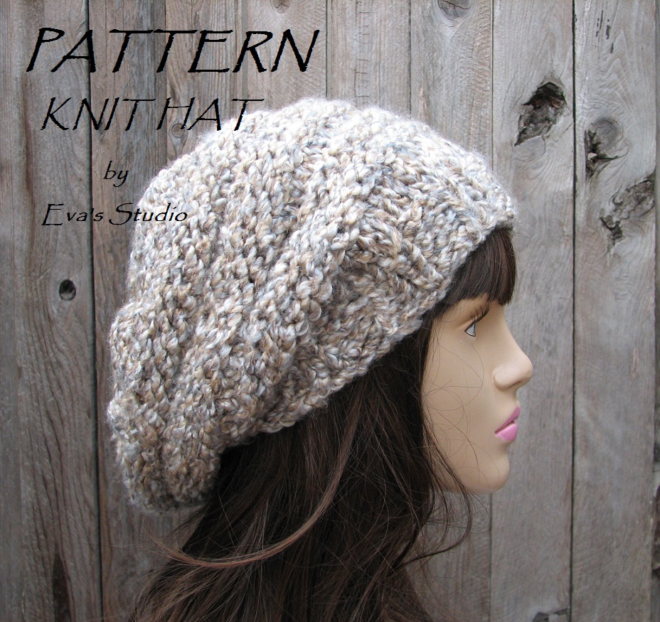 Easy Knit Hat Pattern For Beginners Pattern Knit Hat Slouchy Hat Knit Pattern Pdfeasy Great For Beginners Pattern No 89