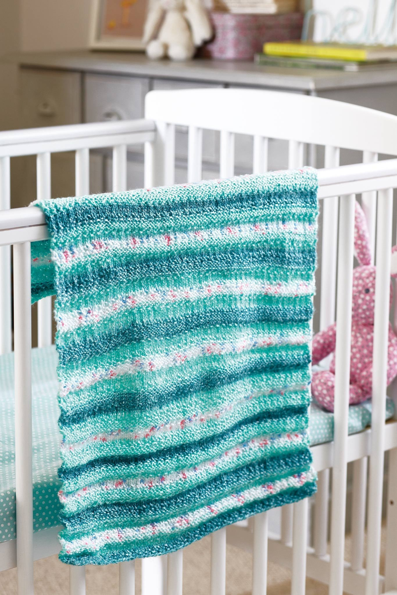 Easy Knitting Pattern For Baby Blanket Striped Ba Blanket Knitting Pattern