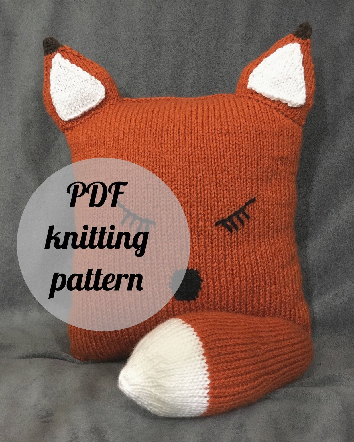 Easy To Follow Knitting Patterns Fox Pillow Knitting Pattern Easy To Follow Knitting Pattern Nursery Pillow Knitting Pattern Woodland Fox Pillow Knitting Pattern