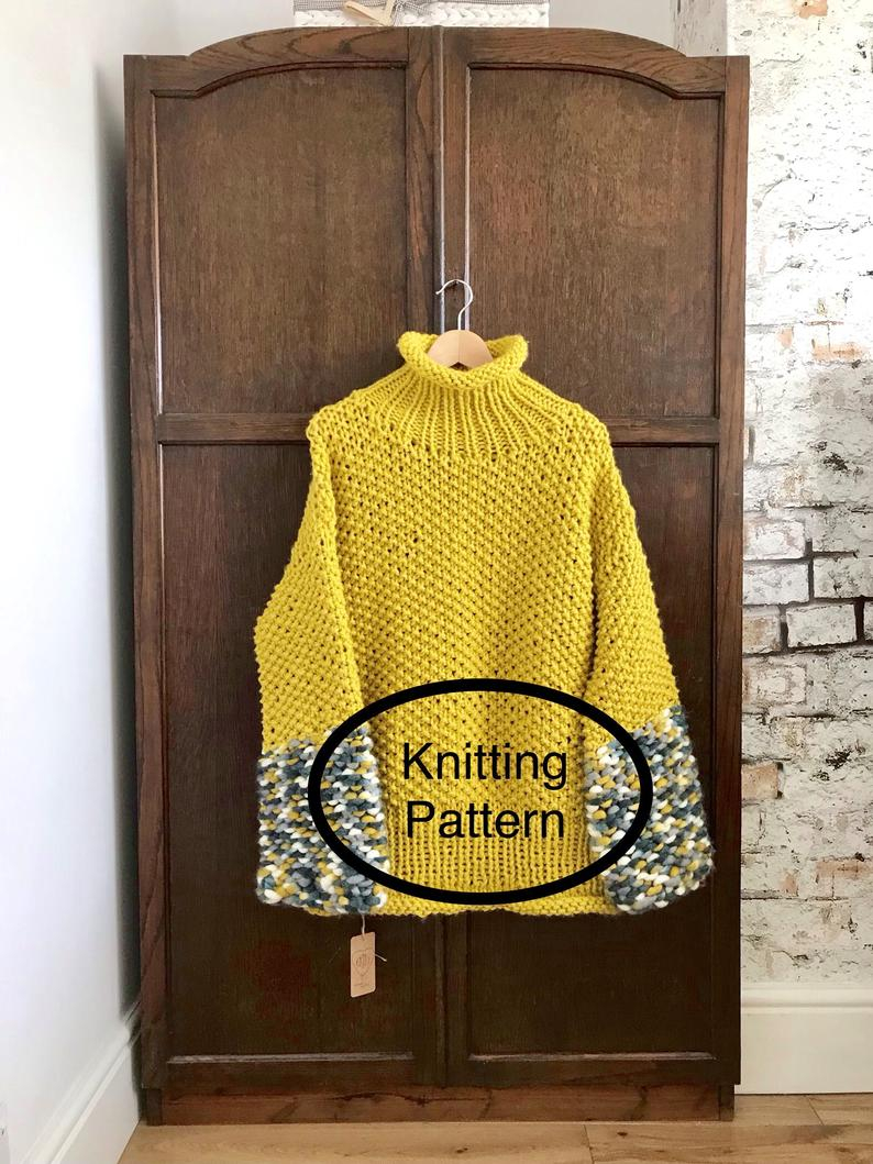 Easy To Follow Knitting Patterns Pdf Knitting Pattern Onlywomen Oversized Sweater Hand Knittedbegginers Knittingseamless Knitted Bottom Upeasy To Follow Instructions