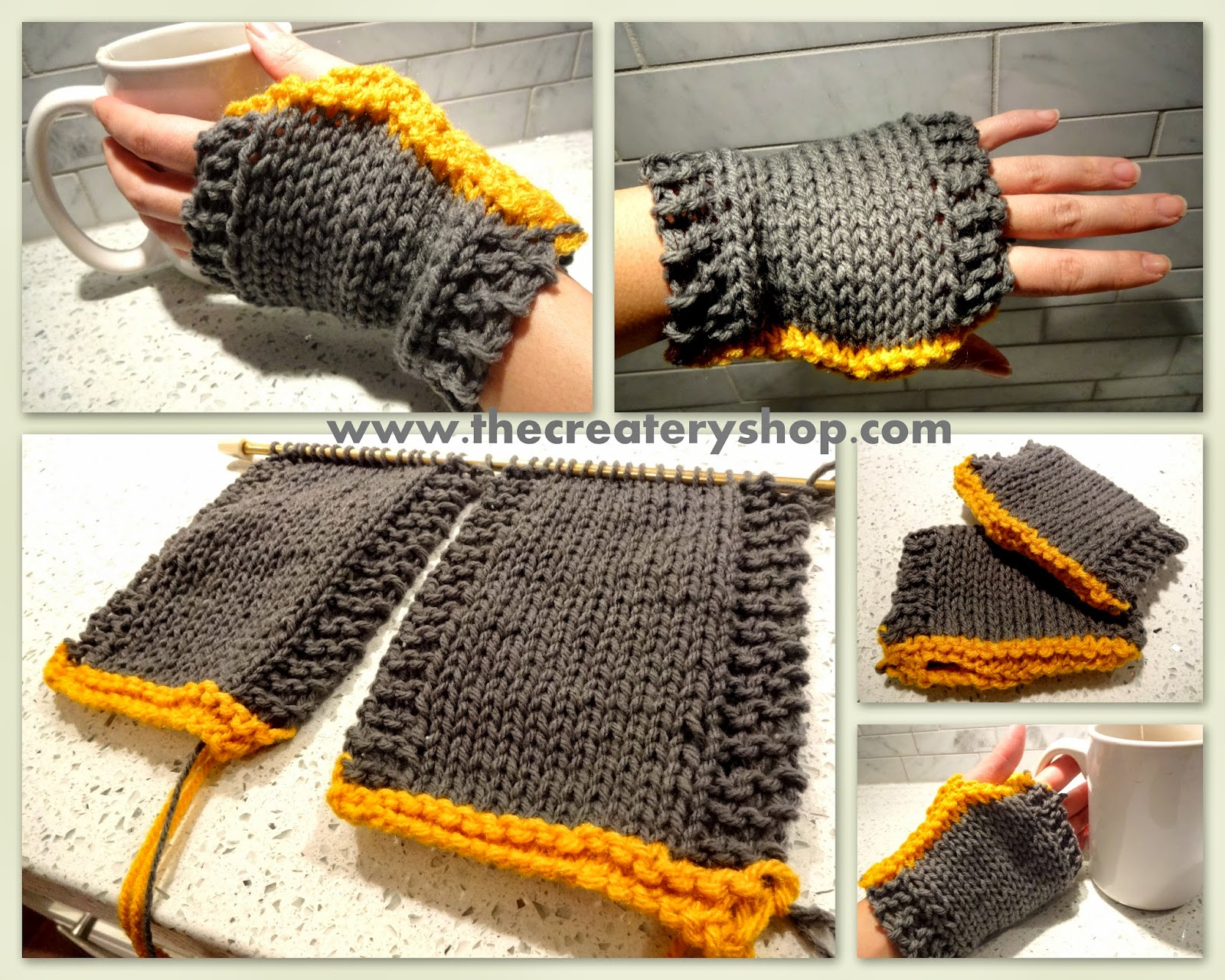 Easy To Follow Knitting Patterns The Createry Shop Easy Sporty Hand Warmers Free Knitting Pattern