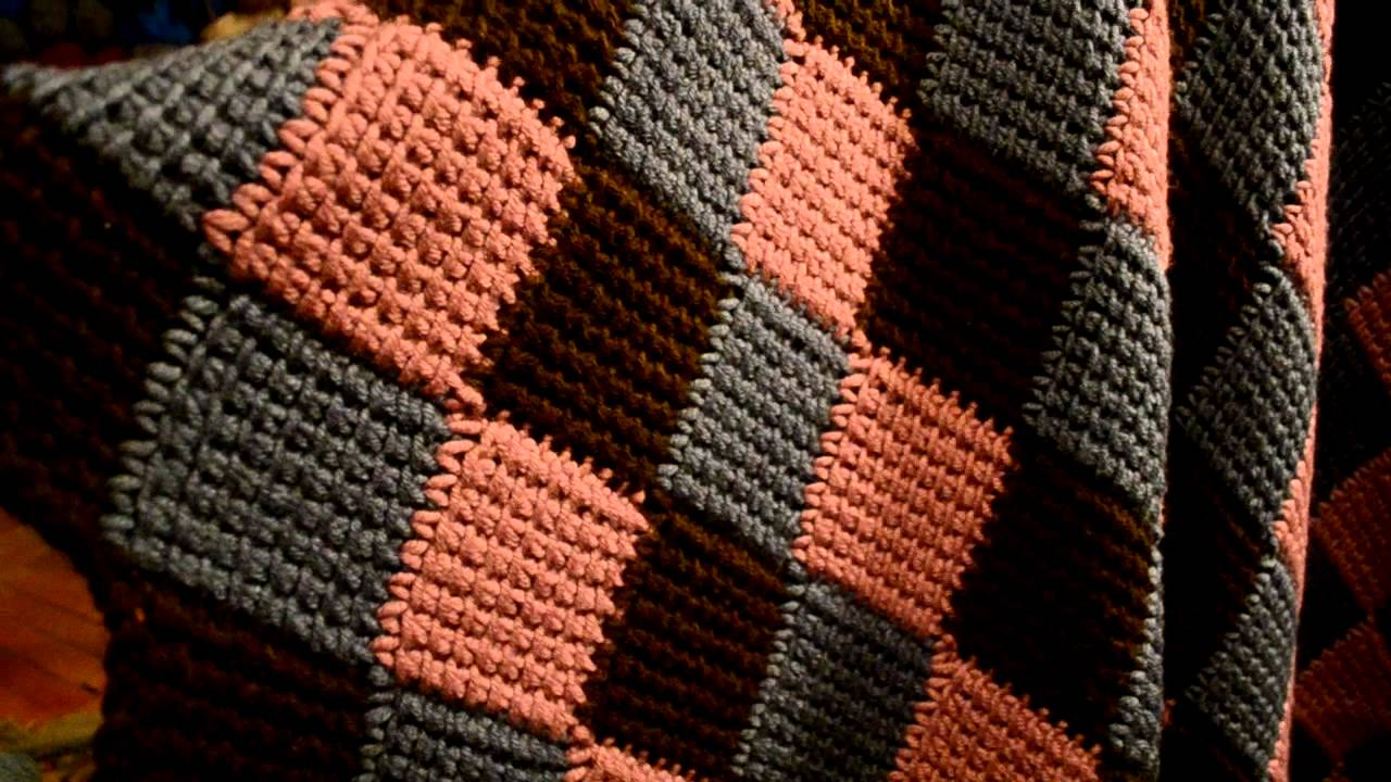 Entrelac Afghan Knitting Pattern Entrelac Afghan Stitch Crocheted Blanket