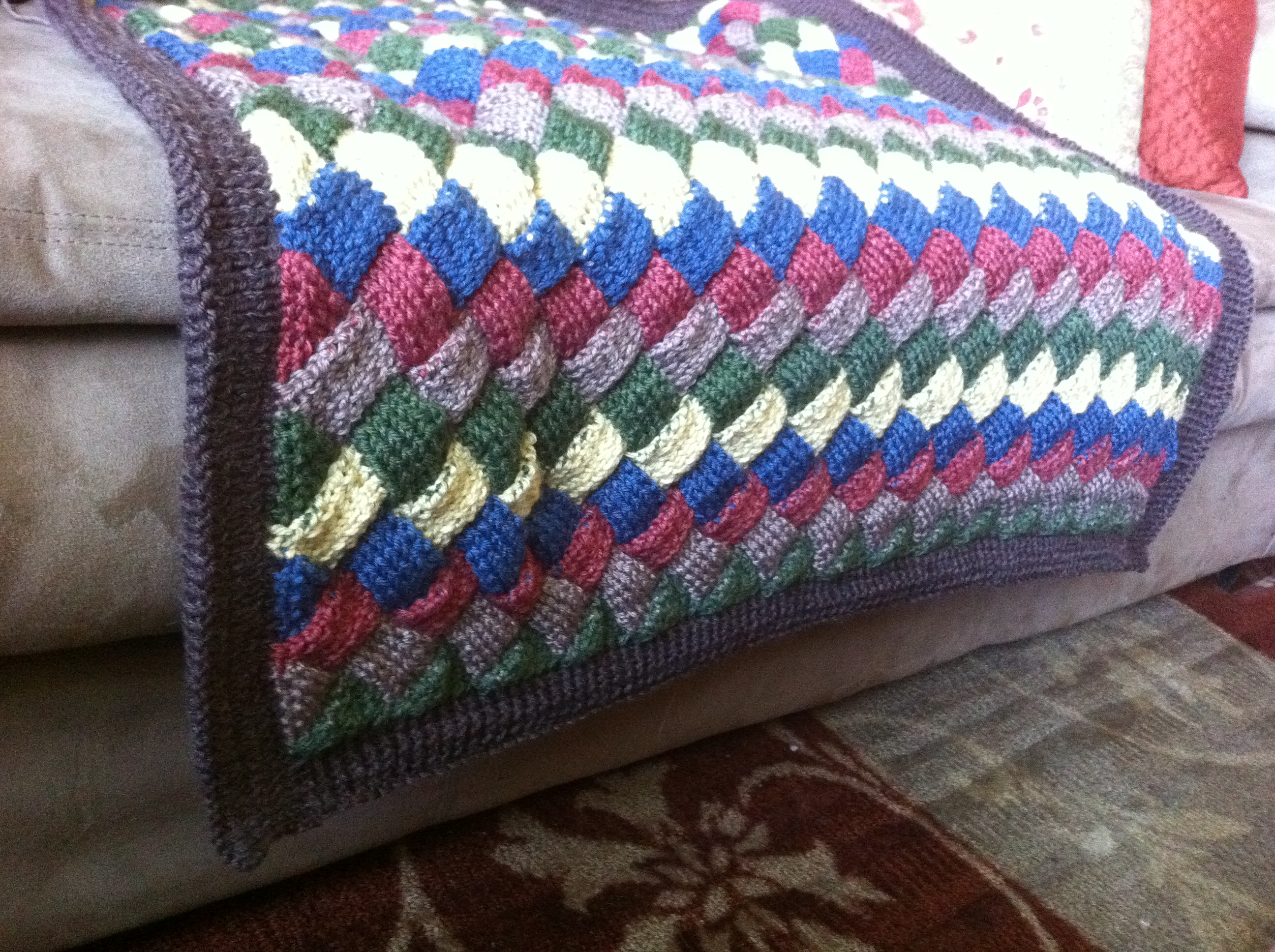 Entrelac Afghan Knitting Pattern Entrelac Blanket Knitting Patterns Boho Knitting Patterns
