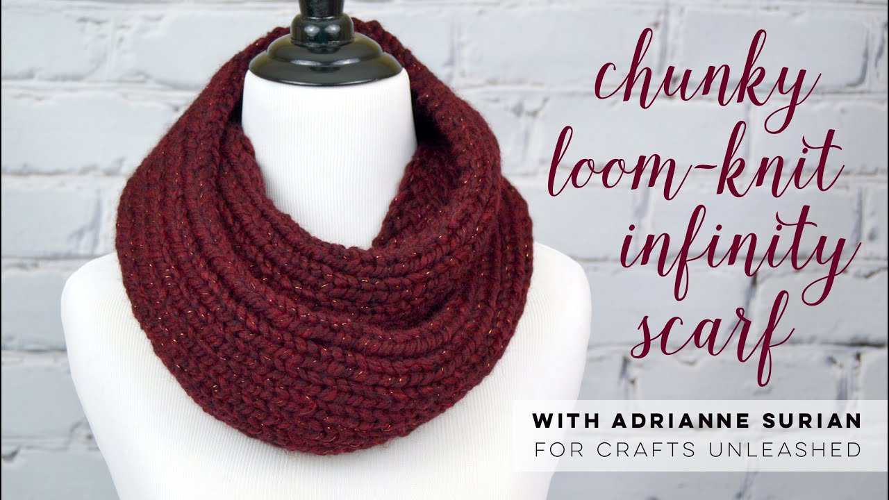 Eternity Scarf Knitting Pattern Chunky Loom Knit Infinity Scarf Tutorial