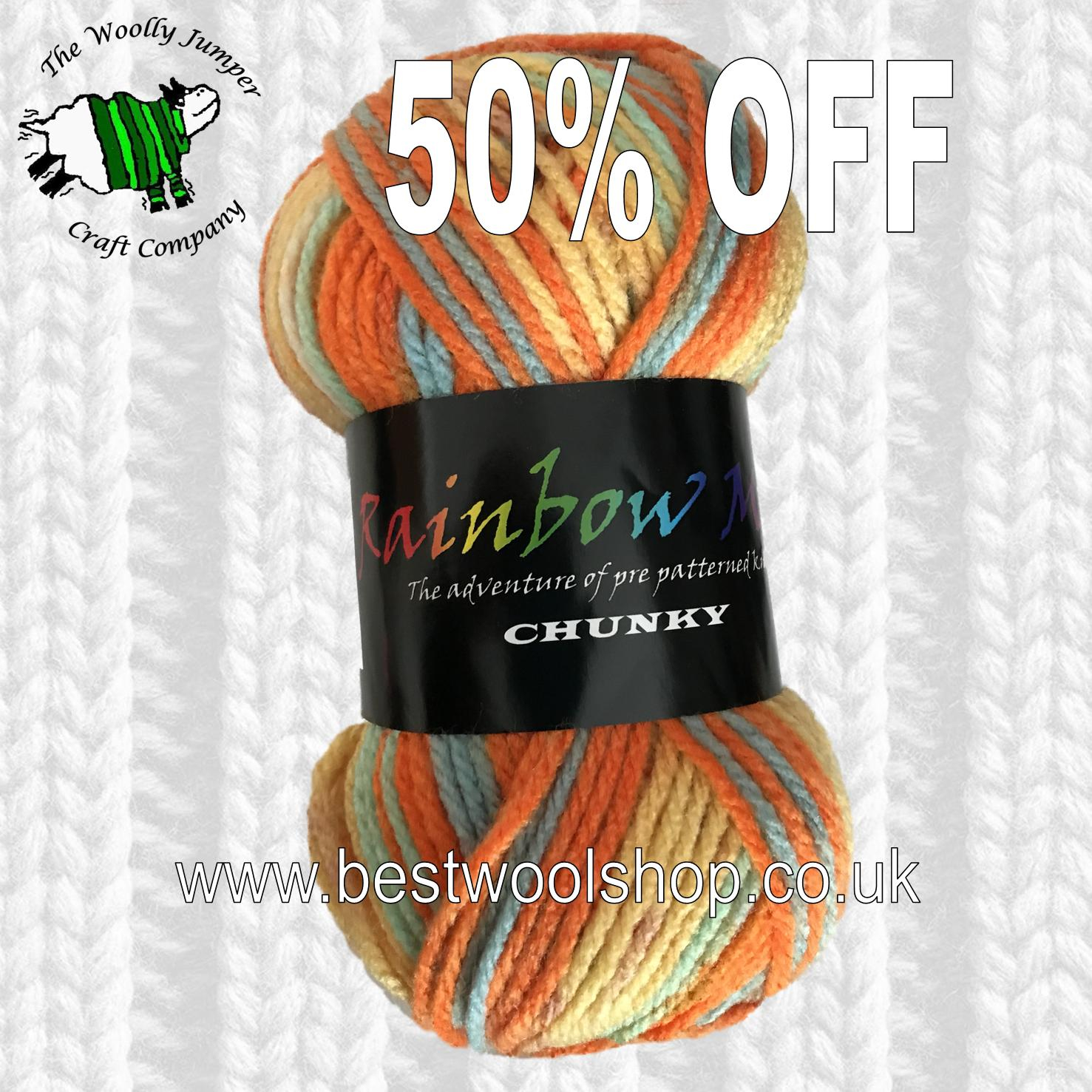 Fashionable Knitting Patterns Uk 346 Bright Mix Creative Yarns Rainbow Multi Chunky Knitting Yarn 100g 12 Price