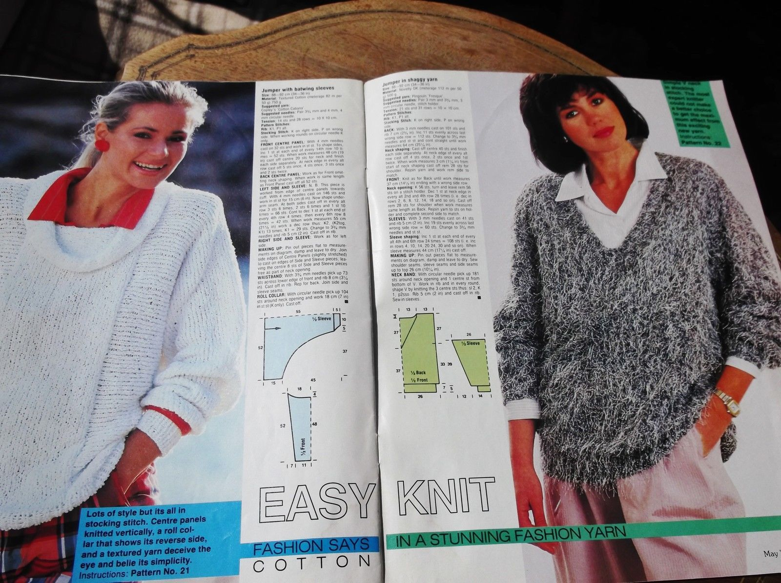 Fashionable Knitting Patterns Uk Vintage Knitting Pattern Magazine Knit Stitch 1986 Easy Knits